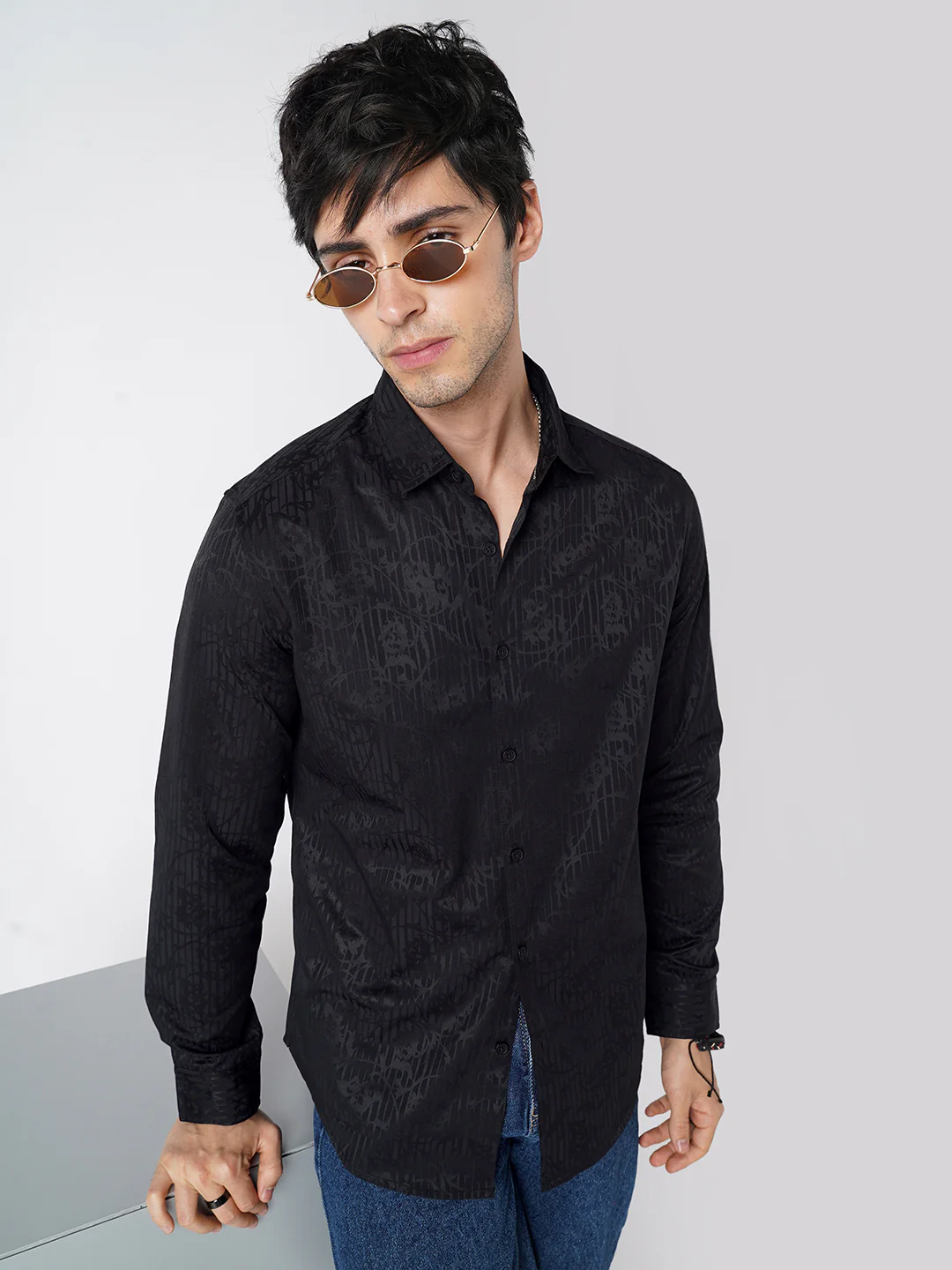 Classic Black Printed Shirt - Image 4