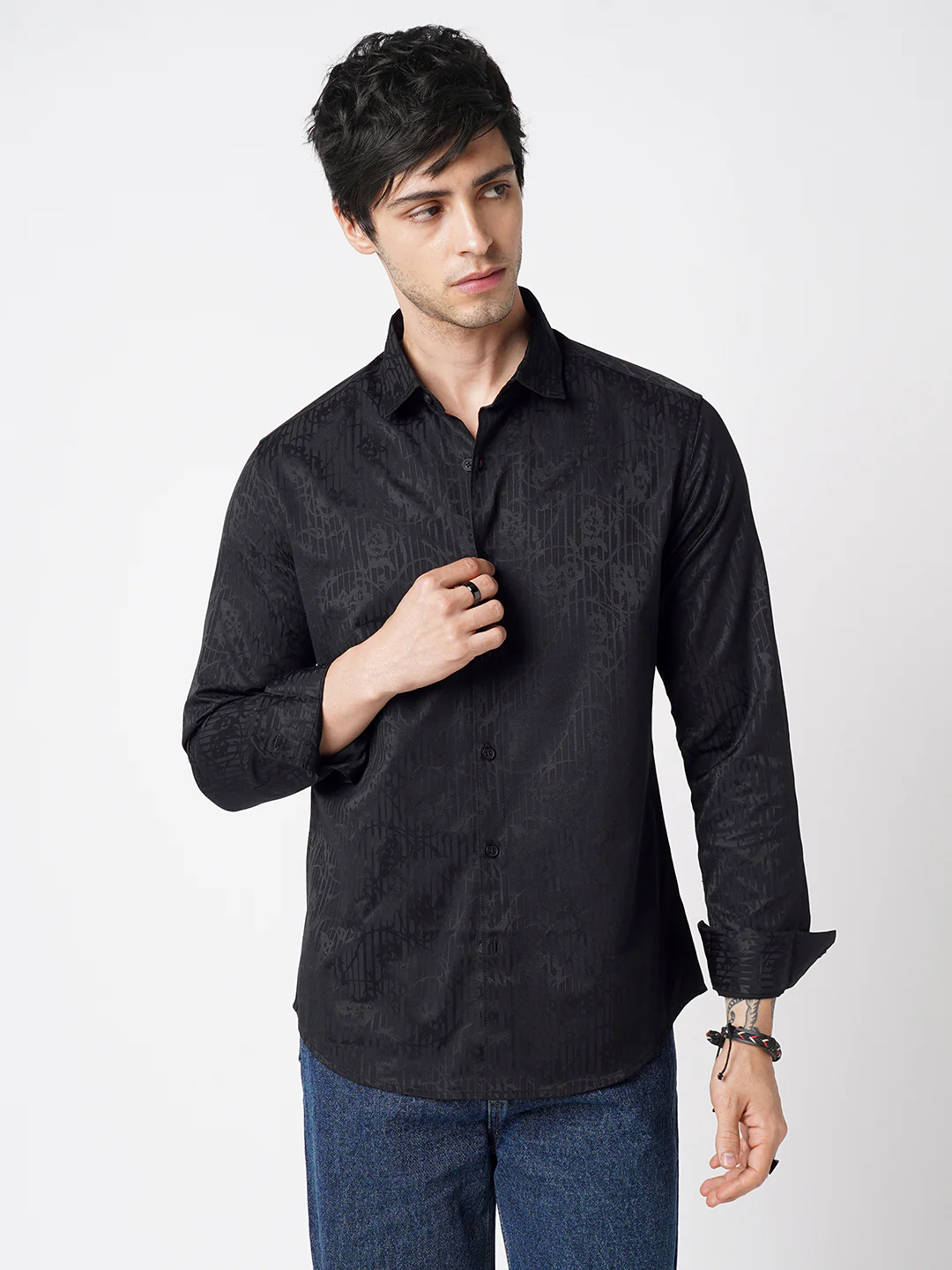 Classic Black Printed Shirt - Image 5