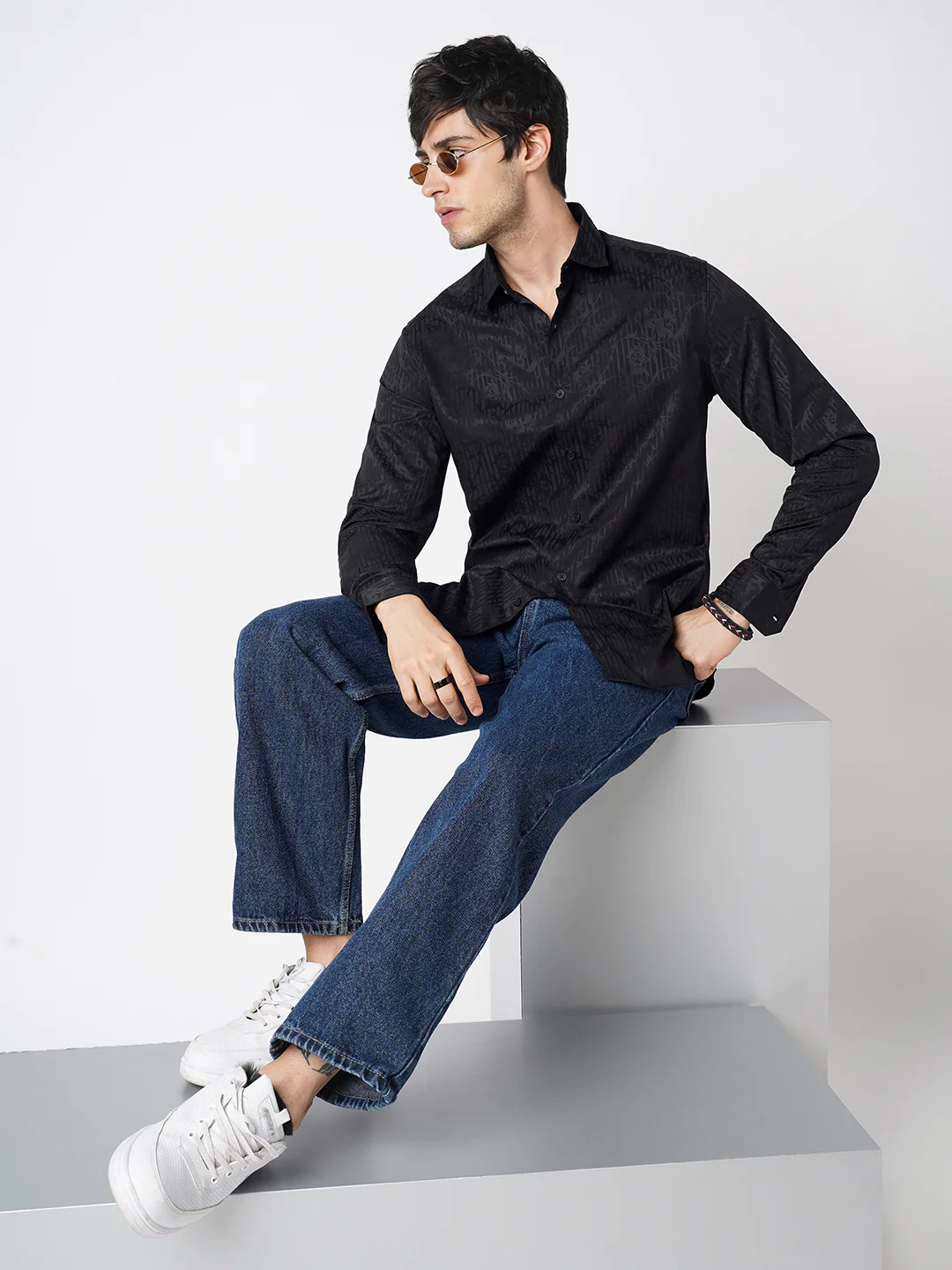Classic Black Printed Shirt - Image 8