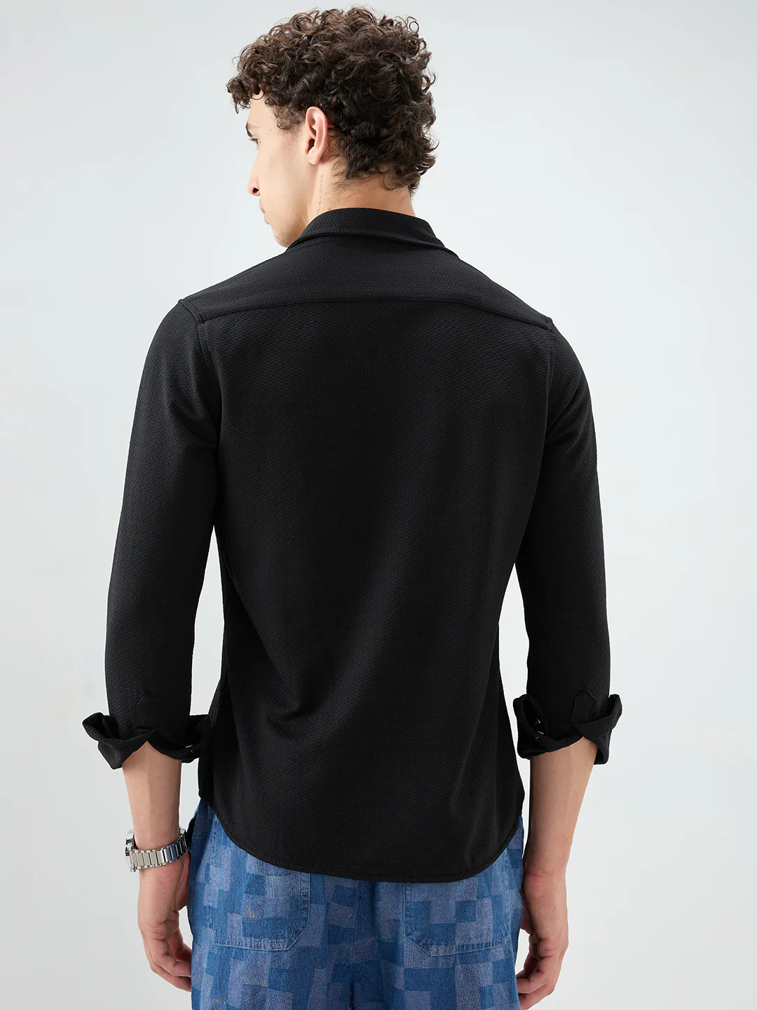 Classic Black Textured Shirt - Image 7