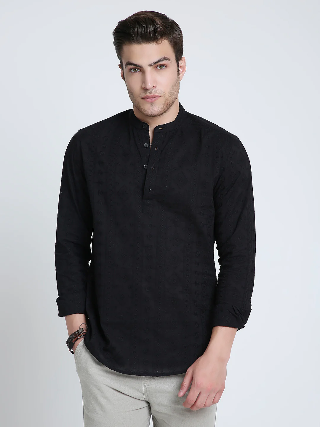 Classic Blackout Embroidered Kurta - Image 4