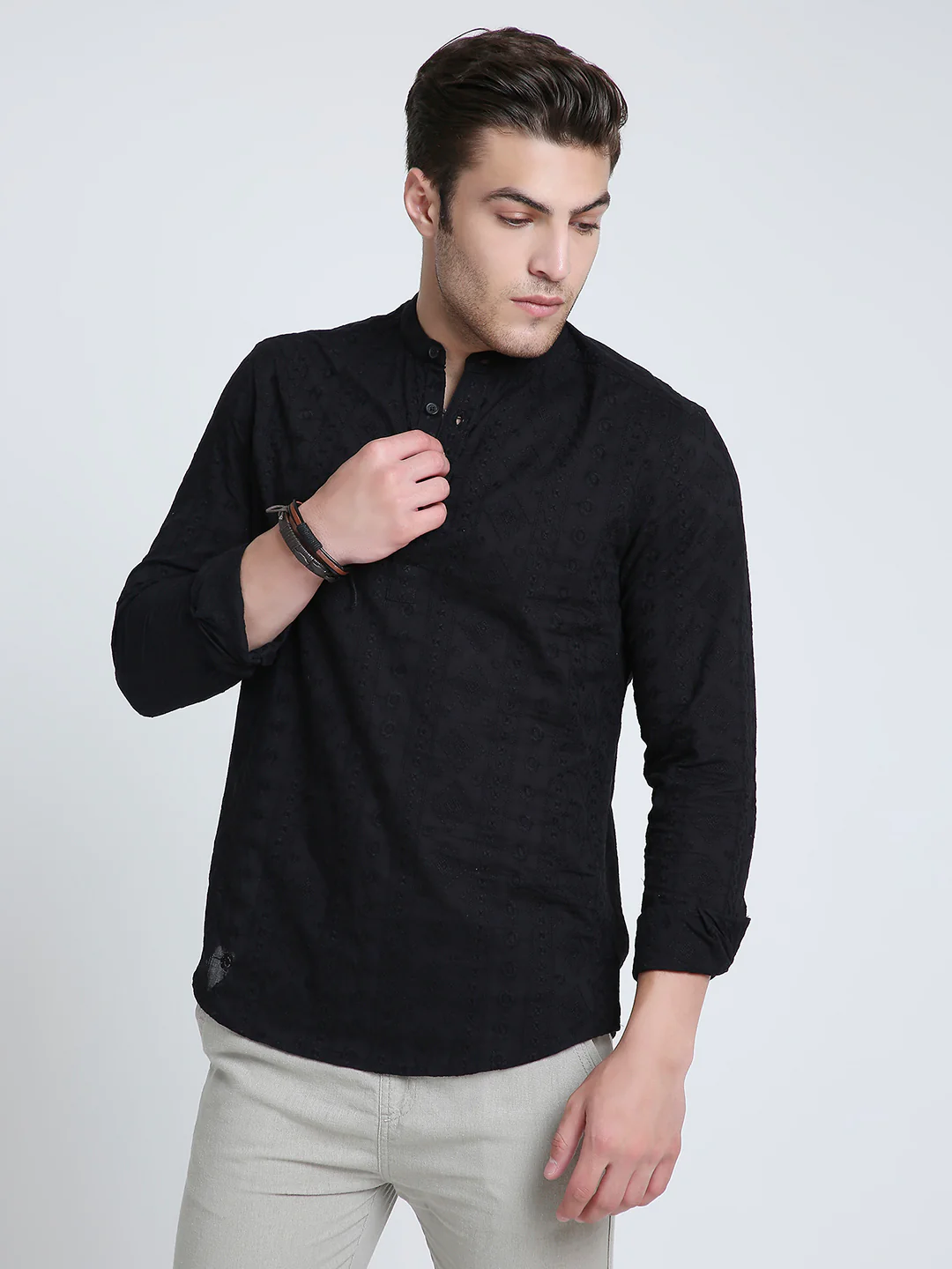 Classic Blackout Embroidered Kurta - Image 5