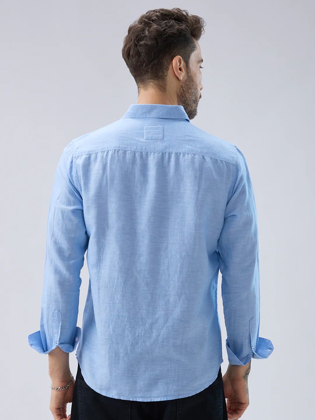 Classic Blue Fine Weave Shirt - Image 5