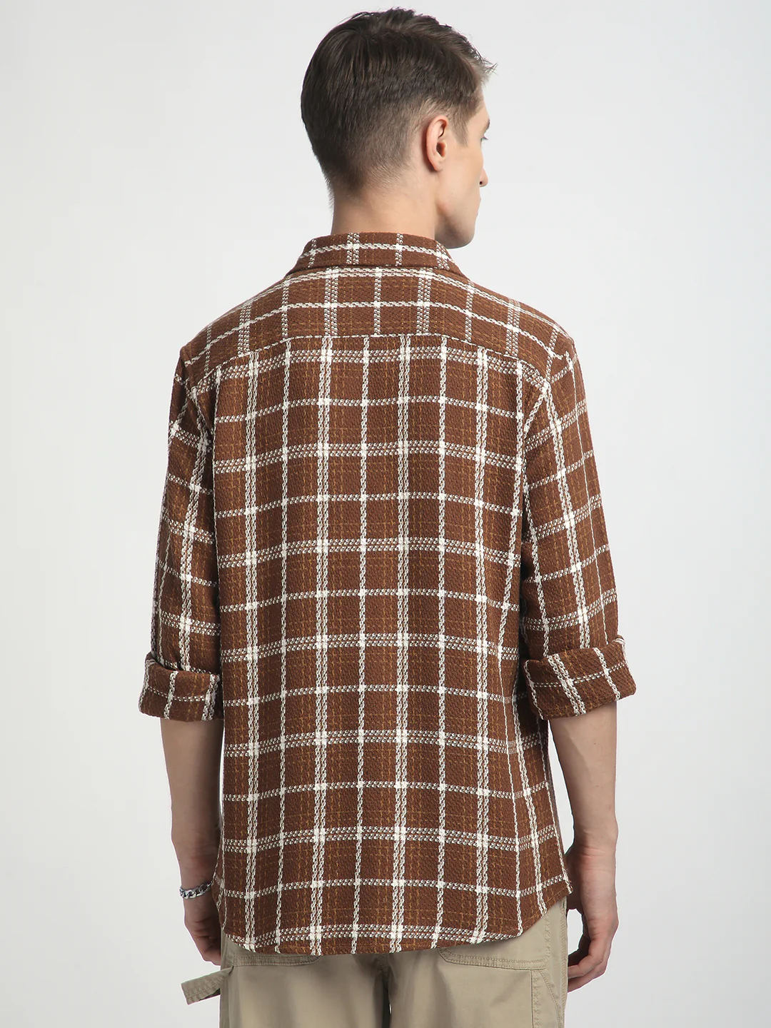 Classic Brown Rustwood Checks Woven Shirt - Image 7
