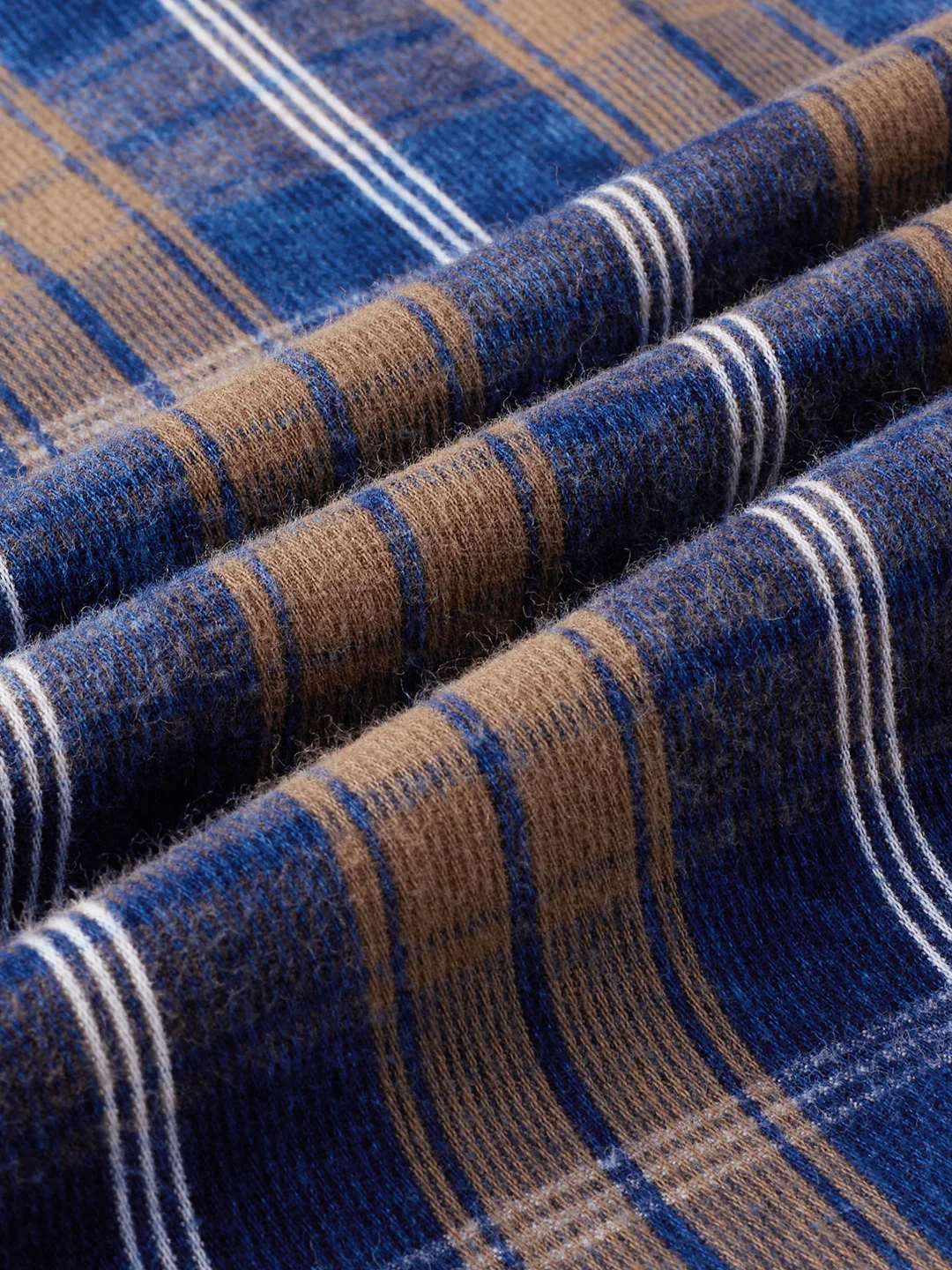 Classic Camel Brown Nightfall Denim Tartan Checks Shirt - Image 9