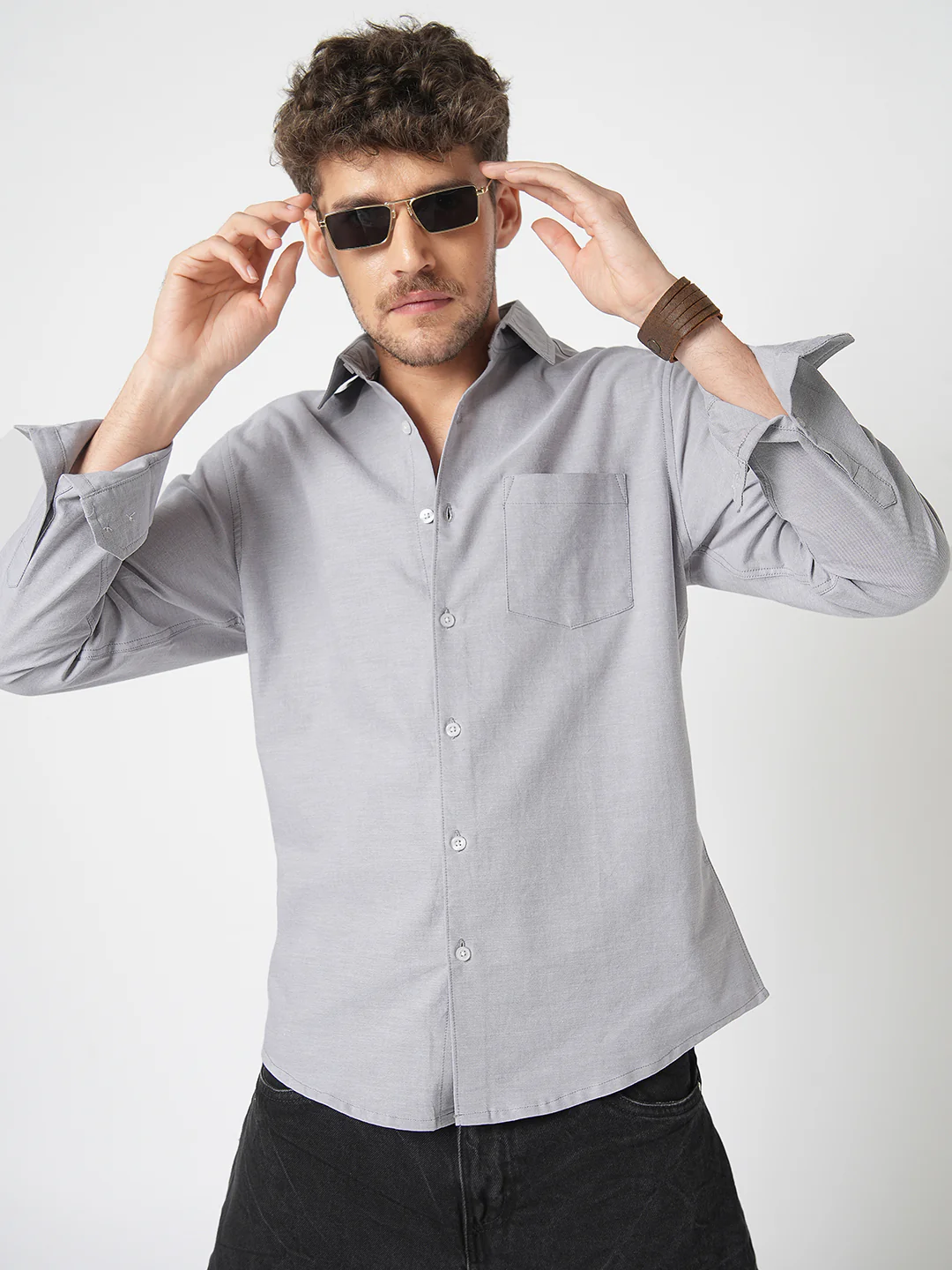 Classic Cloud Grey Oxford Shirt - Image 2