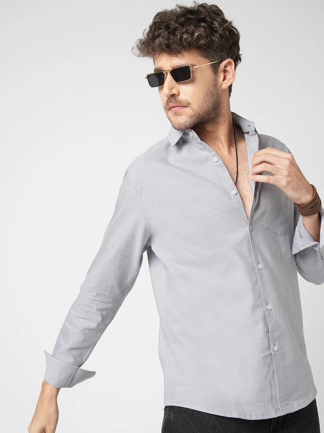 Classic Cloud Grey Oxford Shirt - Image 4