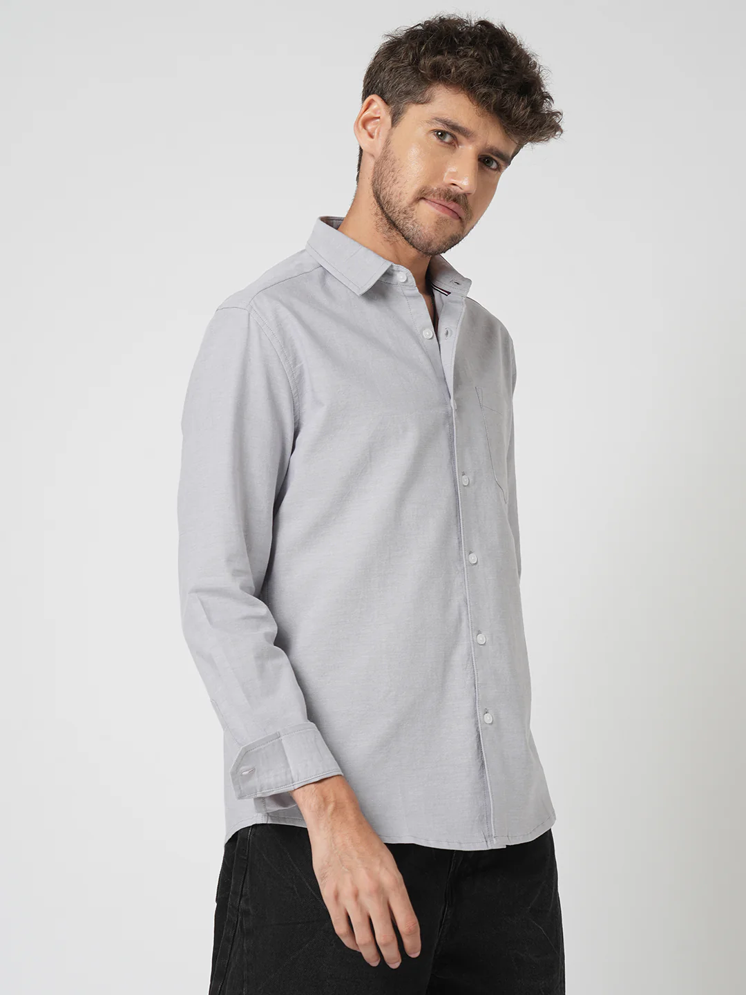 Classic Cloud Grey Oxford Shirt - Image 6