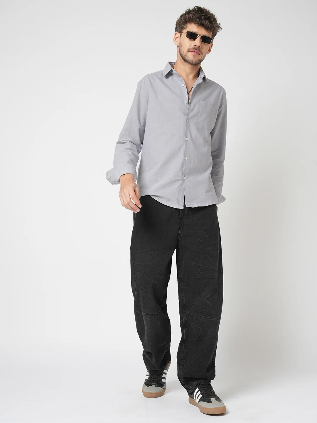 Classic Cloud Grey Oxford Shirt - Image 8