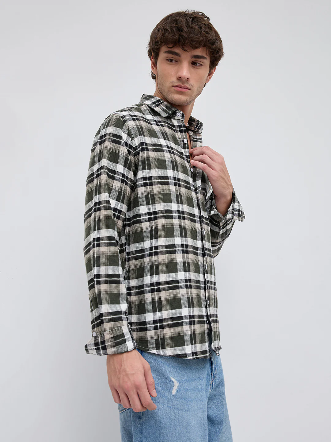 Classic Forest Green & White Plaid Checks Shirt - Image 6