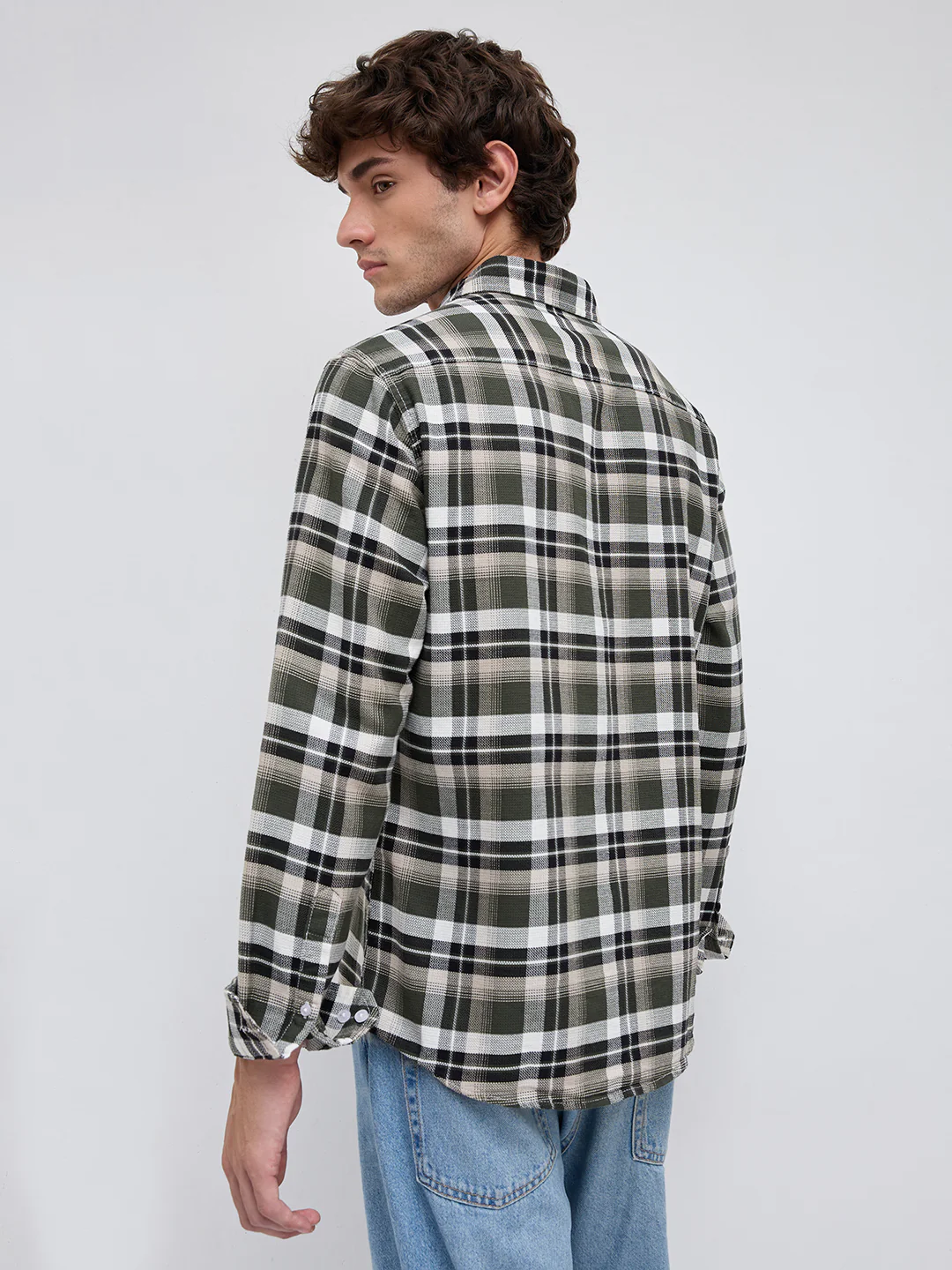 Classic Forest Green & White Plaid Checks Shirt - Image 7