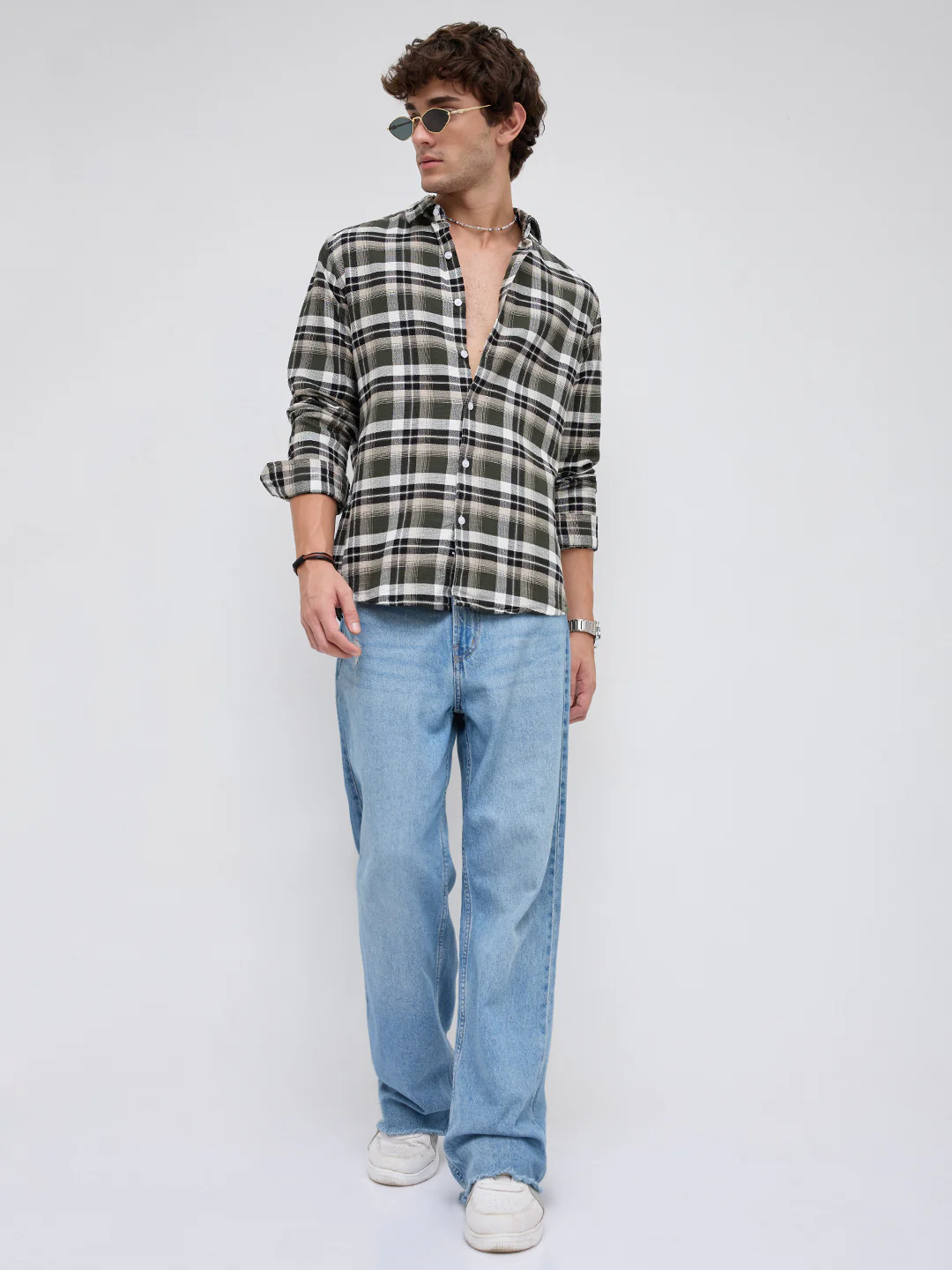 Classic Forest Green & White Plaid Checks Shirt - Image 8