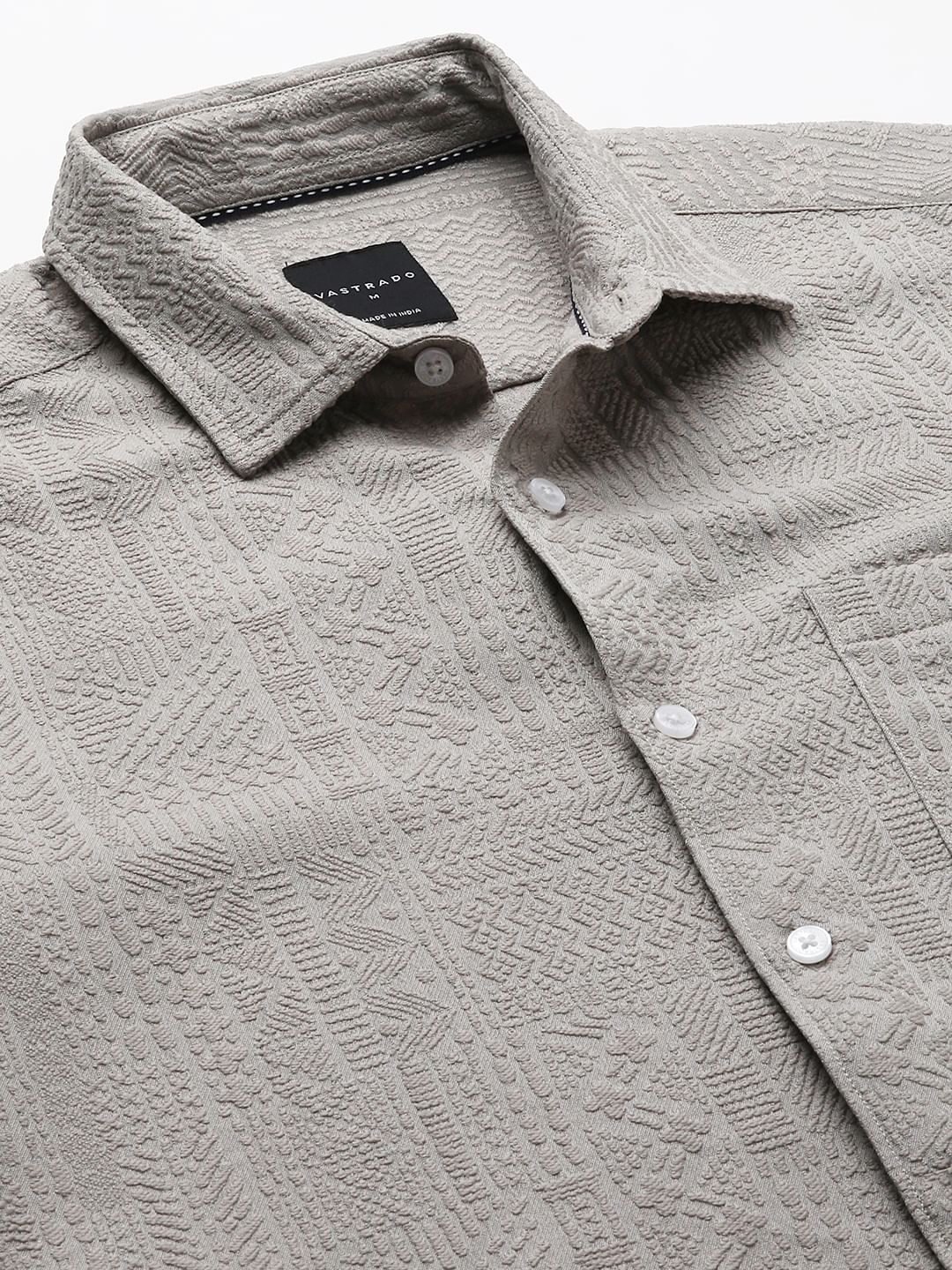 Classic Grey Jacquard Shirt - Image 3