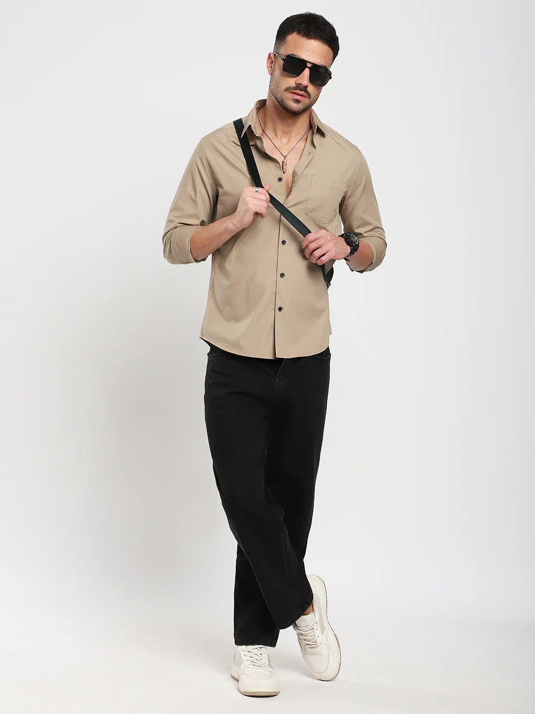 Classic Khaki Poplin Shirt - Image 7