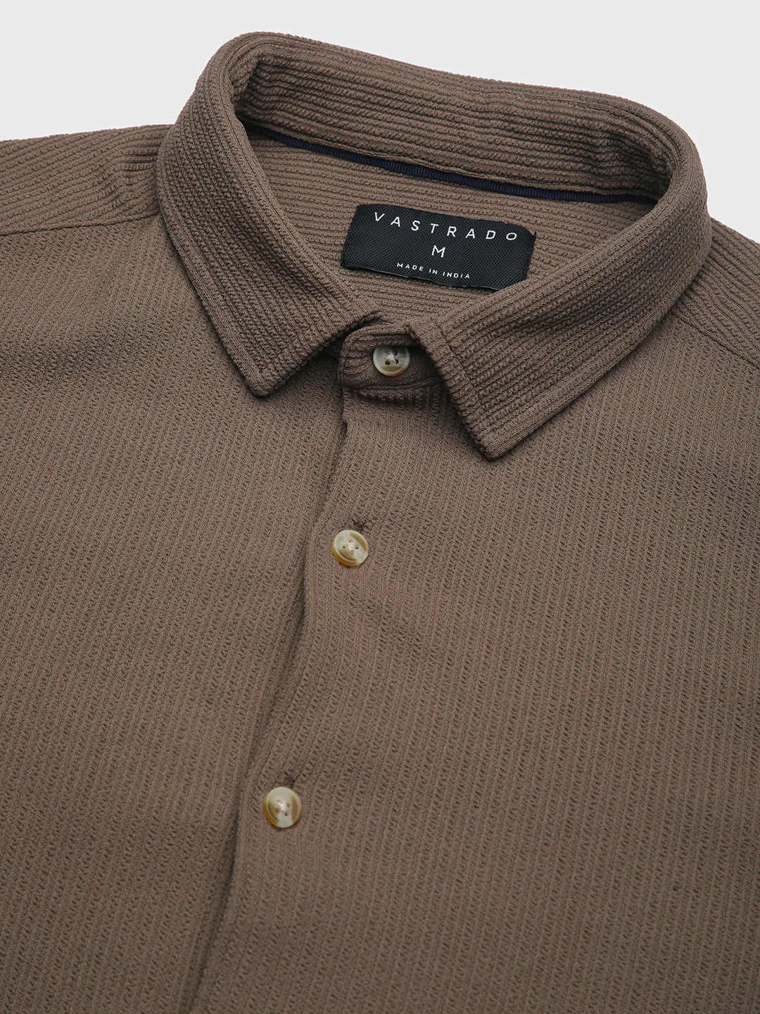 Classic Mocha Brown Textured Shirt - Image 3