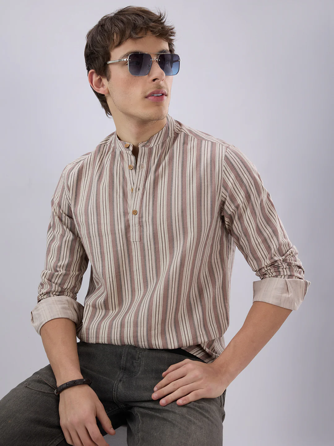 Classic Multicolor Half Placket Kurta