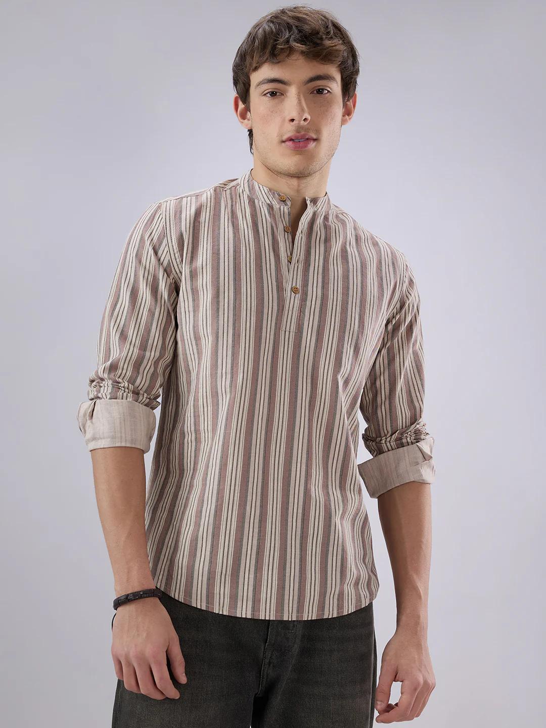 Classic Multicolor Half Placket Kurta - Image 5