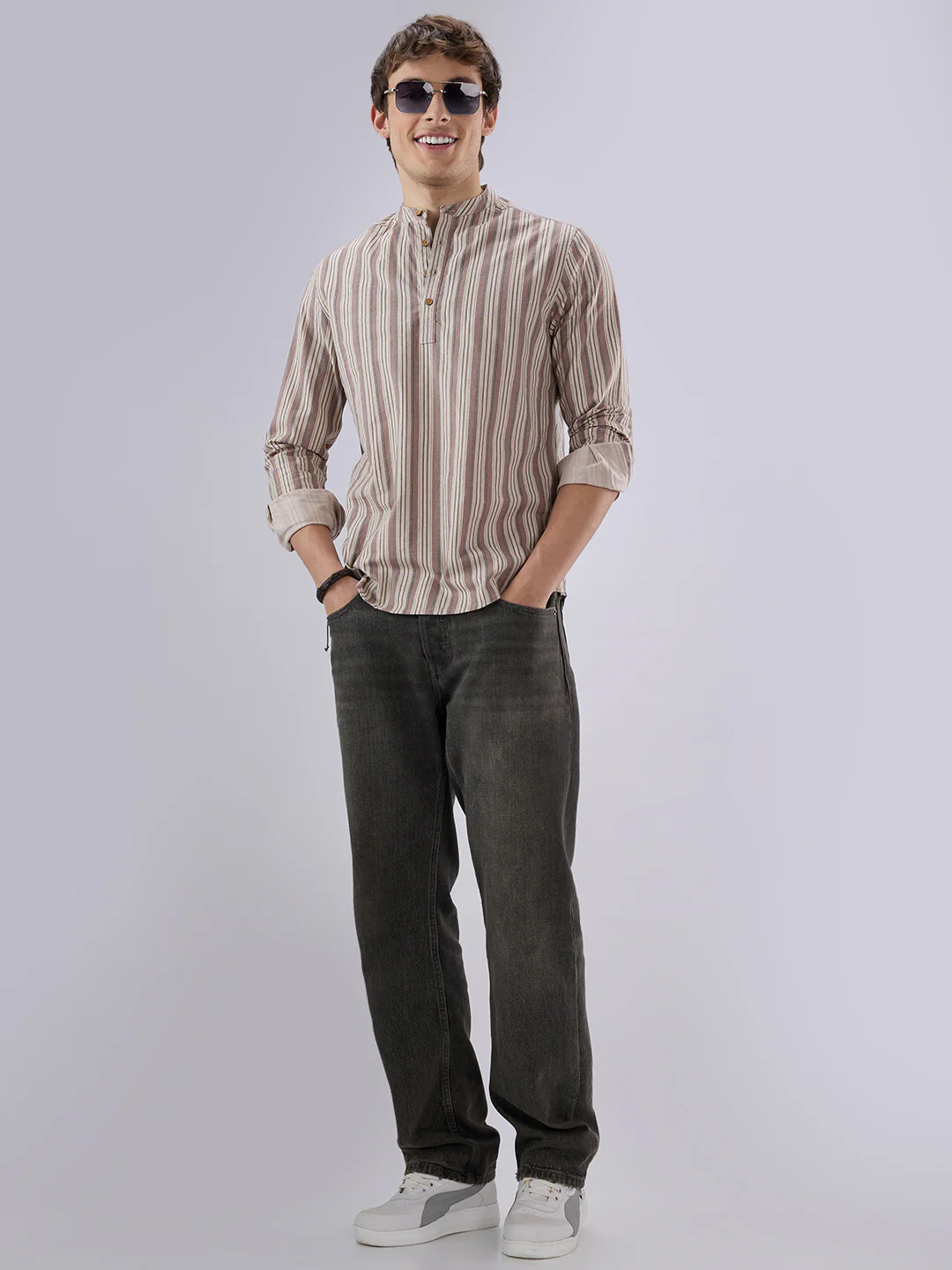 Classic Multicolor Half Placket Kurta - Image 7