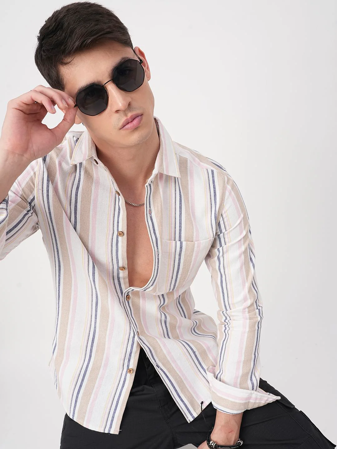 Classic Multicolour Striped Shirt - Image 2