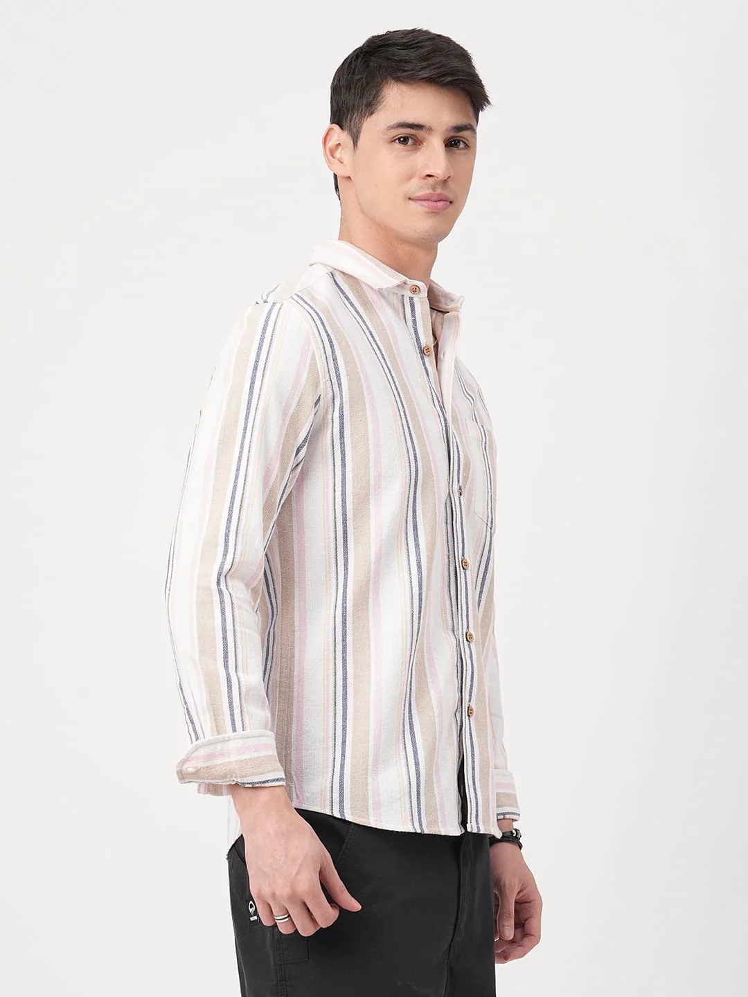 Classic Multicolour Striped Shirt - Image 5