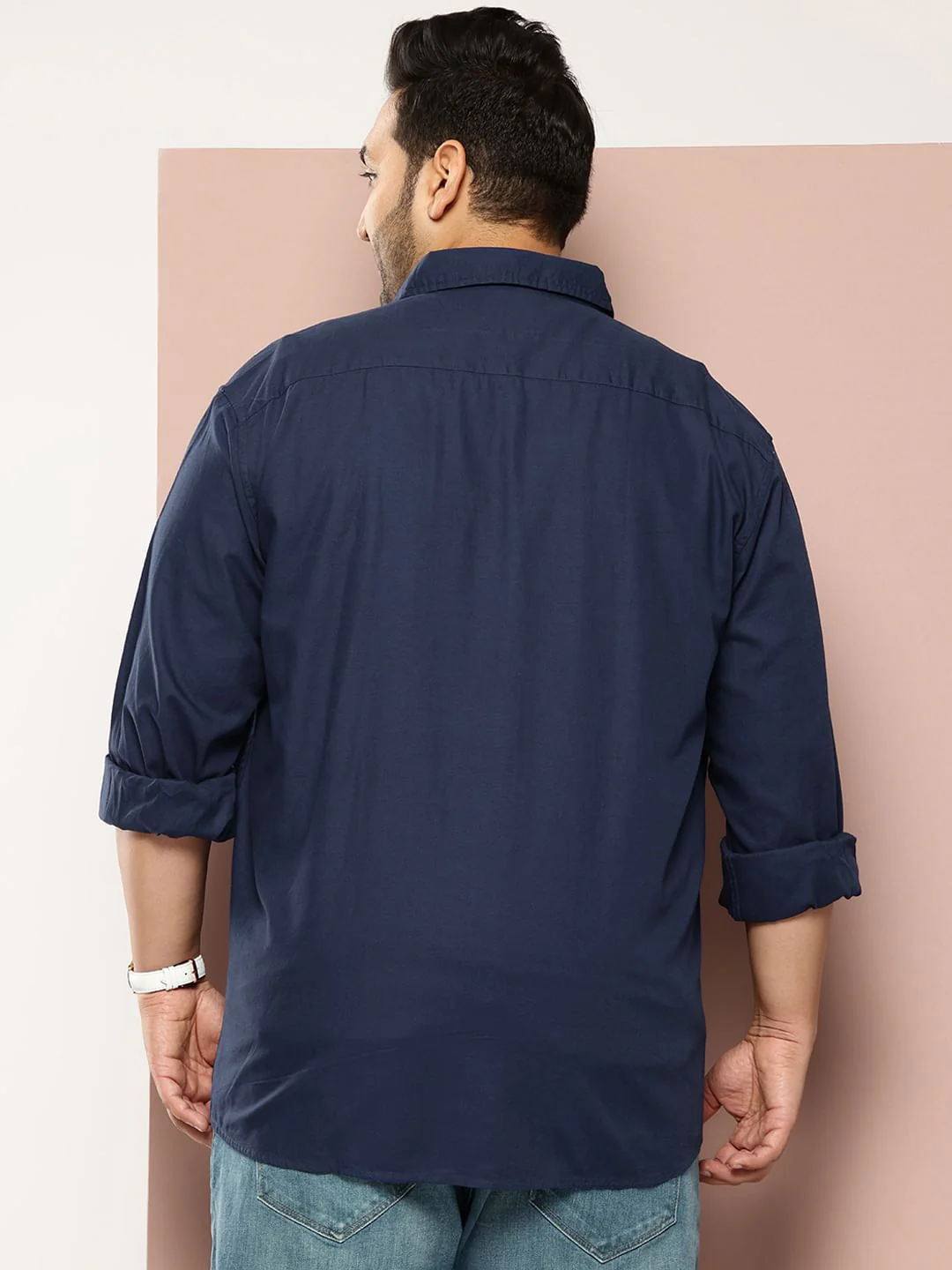 Classic Navy Solid Shirt - Image 4