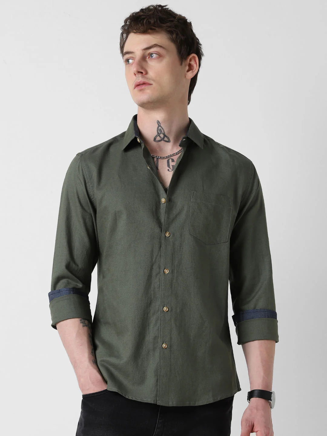 Classic Olive Shirt - Image 5