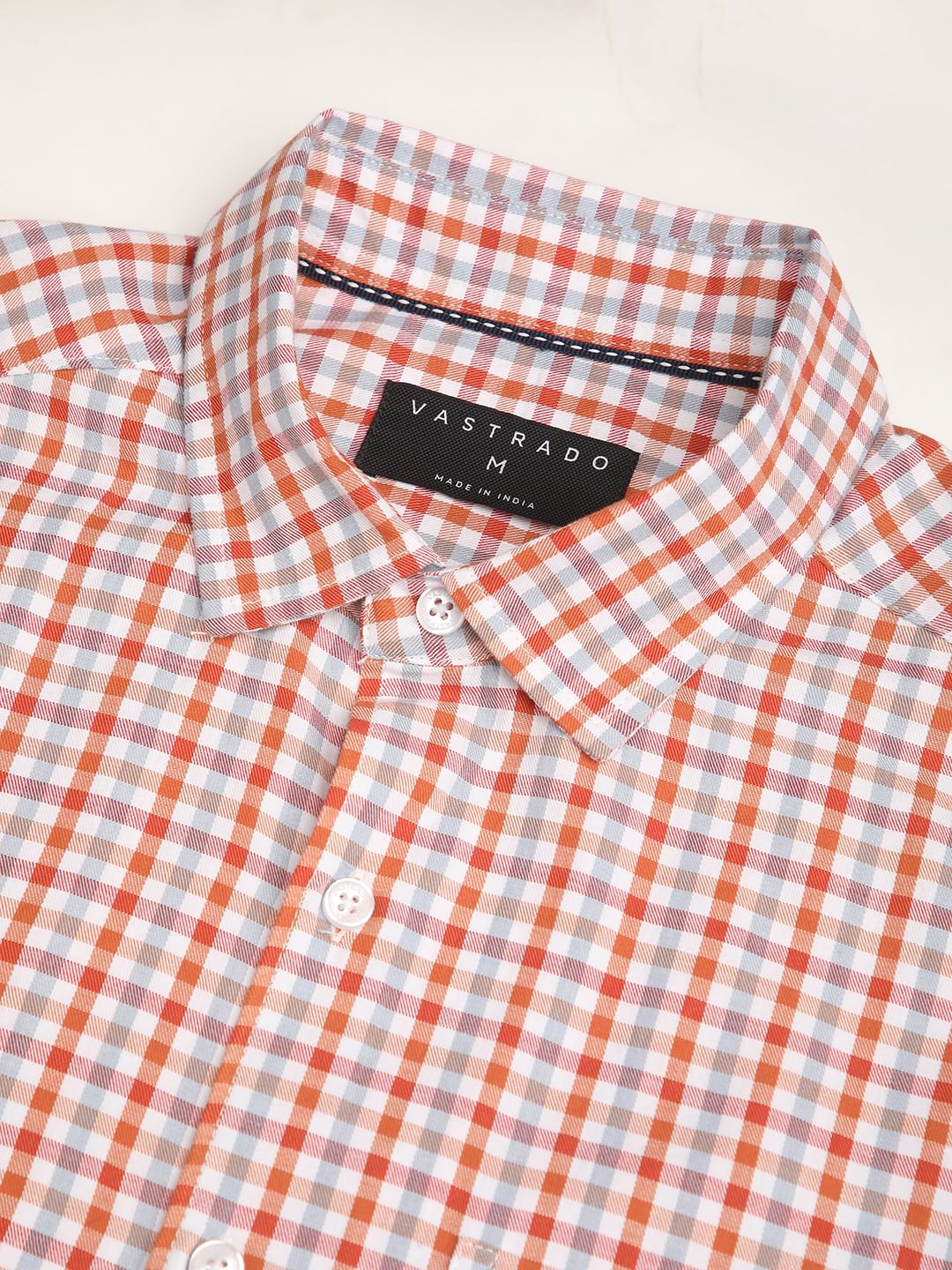 Classic Orange Mini Checkered Shirt - Image 3