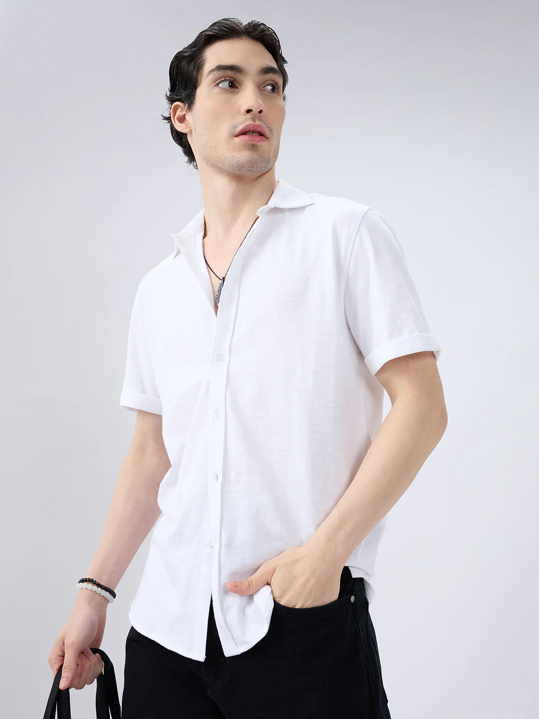 Classic Pearl White Everyday Shirt - Image 2