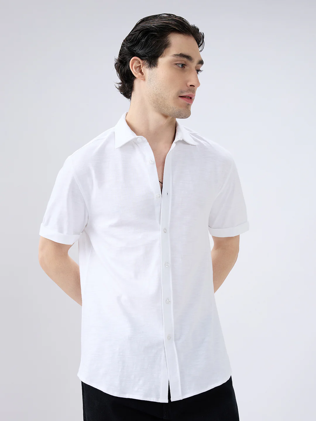 Classic Pearl White Everyday Shirt - Image 4