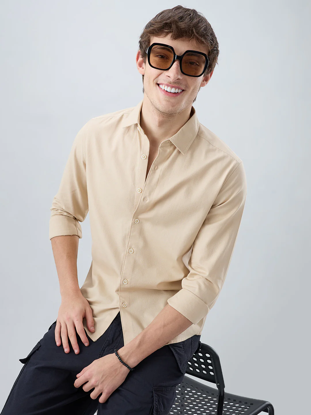 Classic Sand Beige Everyday Shirt - Image 4