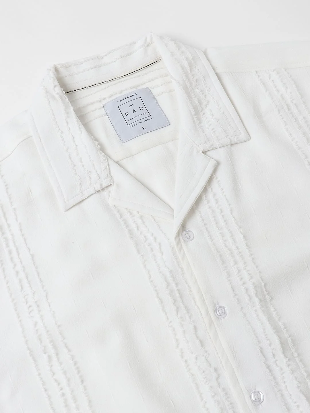 Classic White Textured Oversized Shirt - Image 3