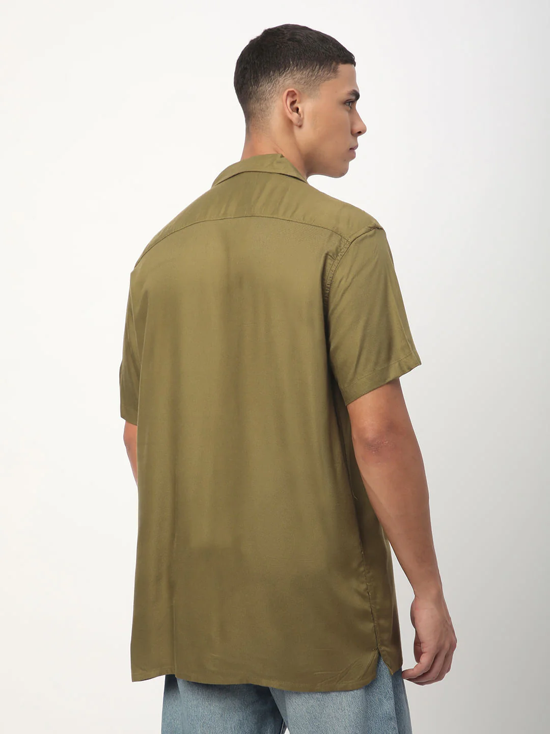 Classy Olive Oversized Shirt - Image 7