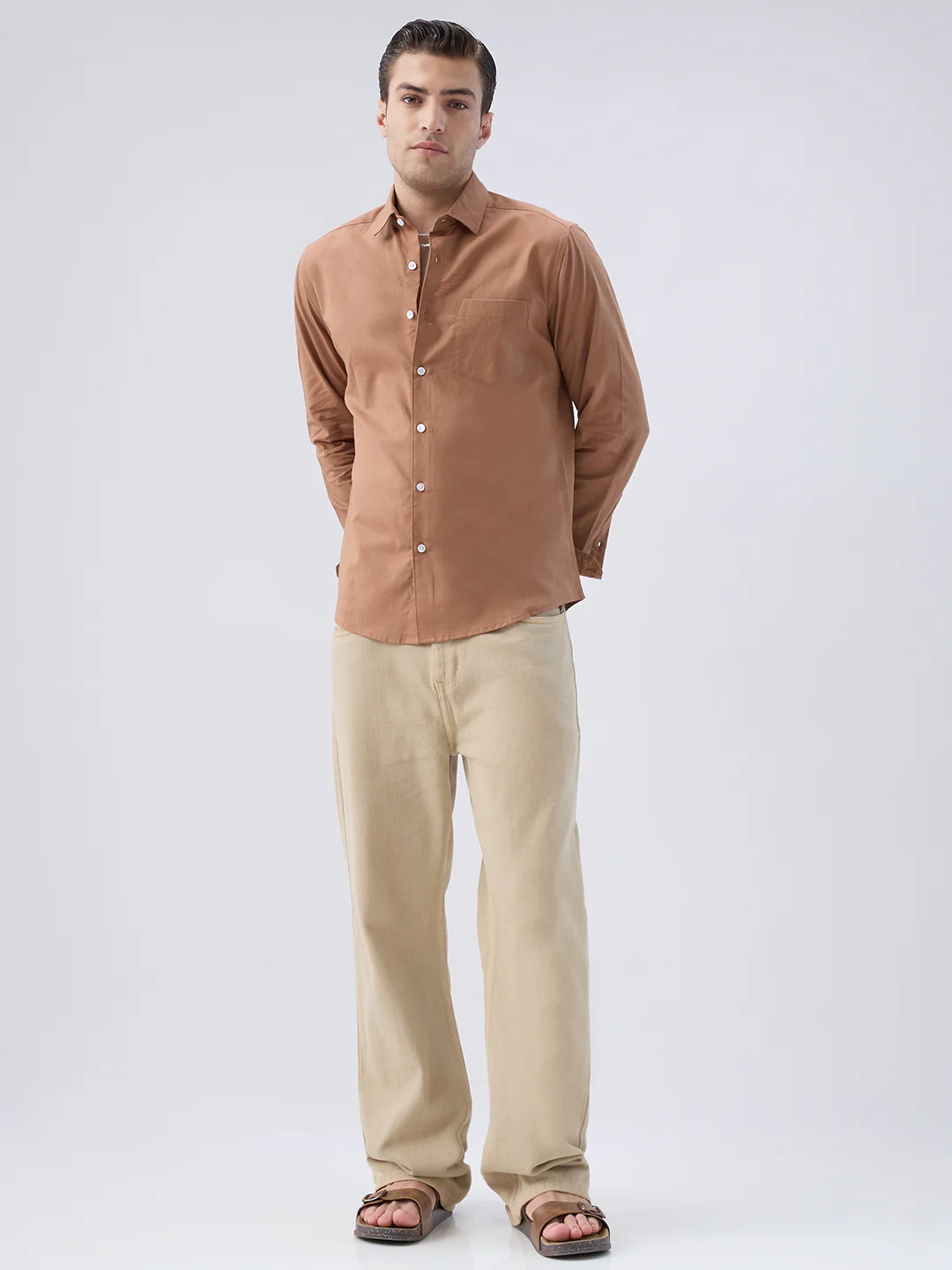 Clay Brown Slub Essence Shirt - Image 8