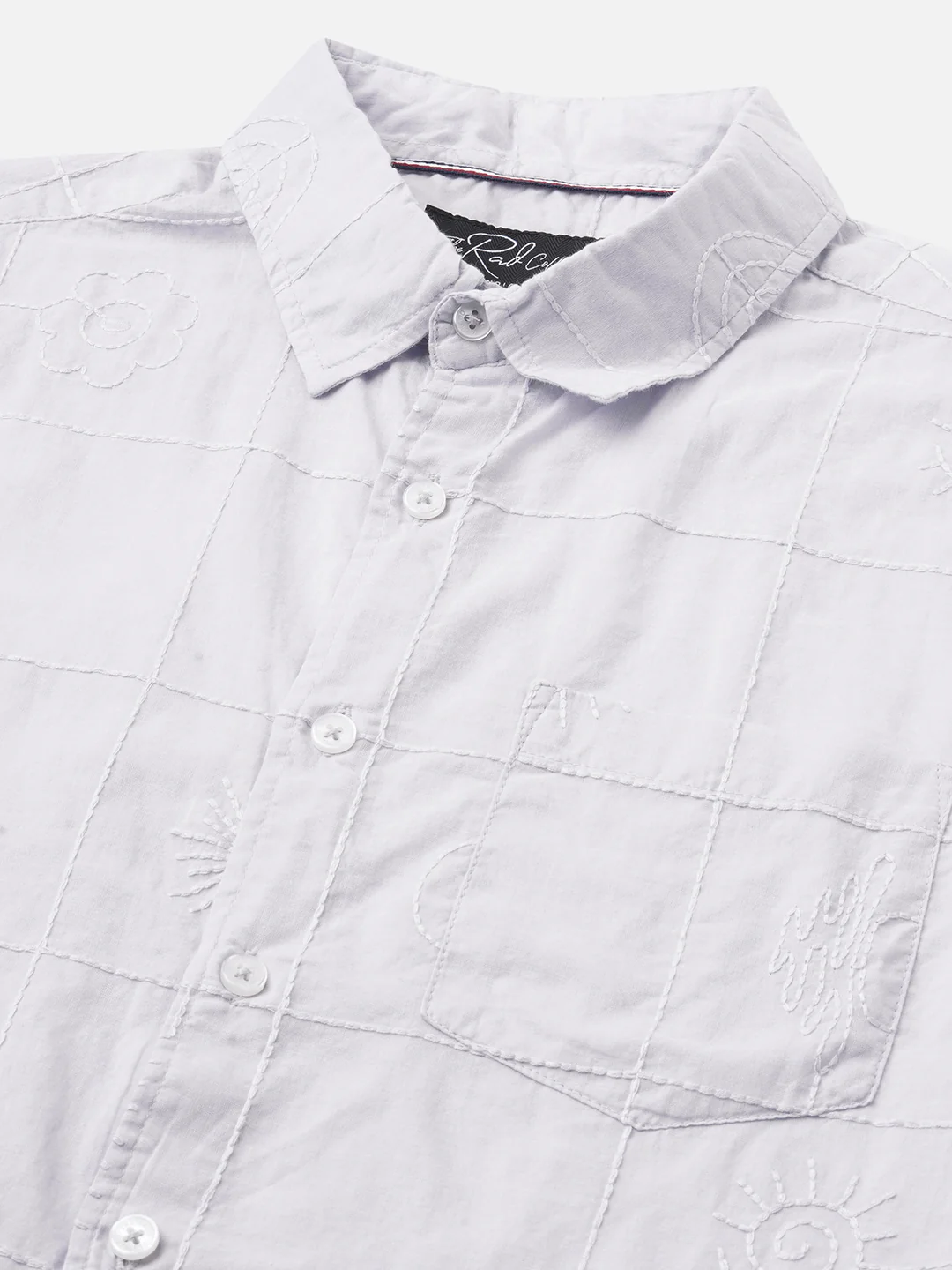 Cloud Grey Embroidered Shirt - Image 3