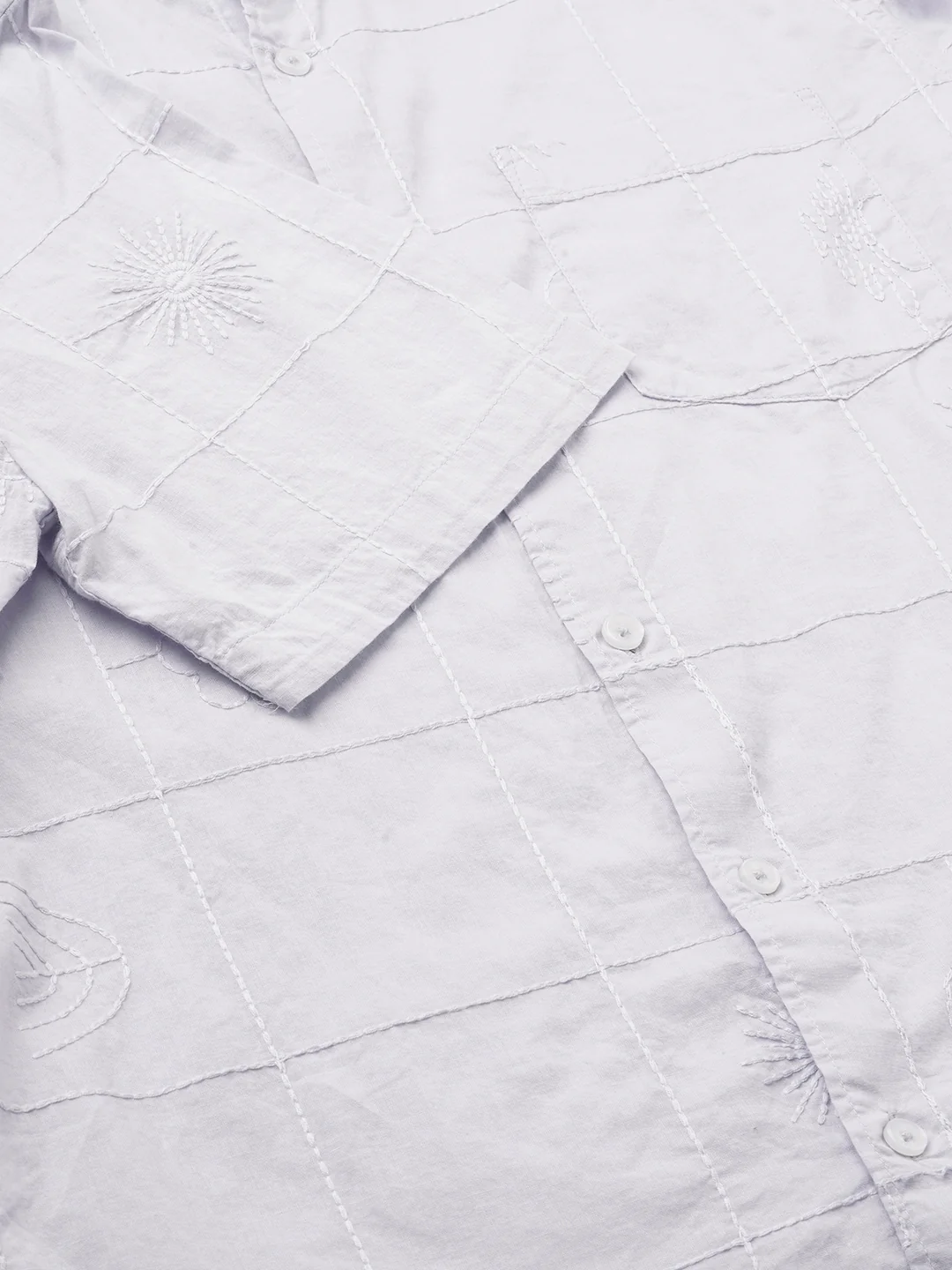 Cloud Grey Embroidered Shirt - Image 9