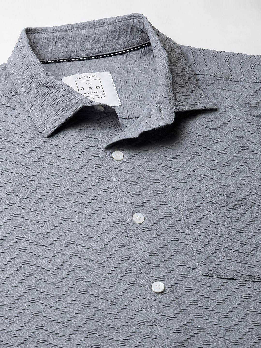 Cloud Grey Wavique Textured Shirt - Image 3