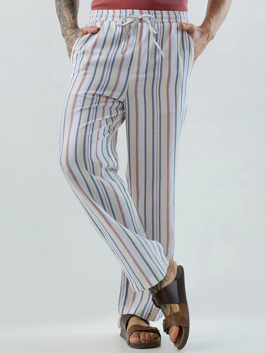 Coastal Breeze MultiStripe Straight-Fit Trousers - Image 2