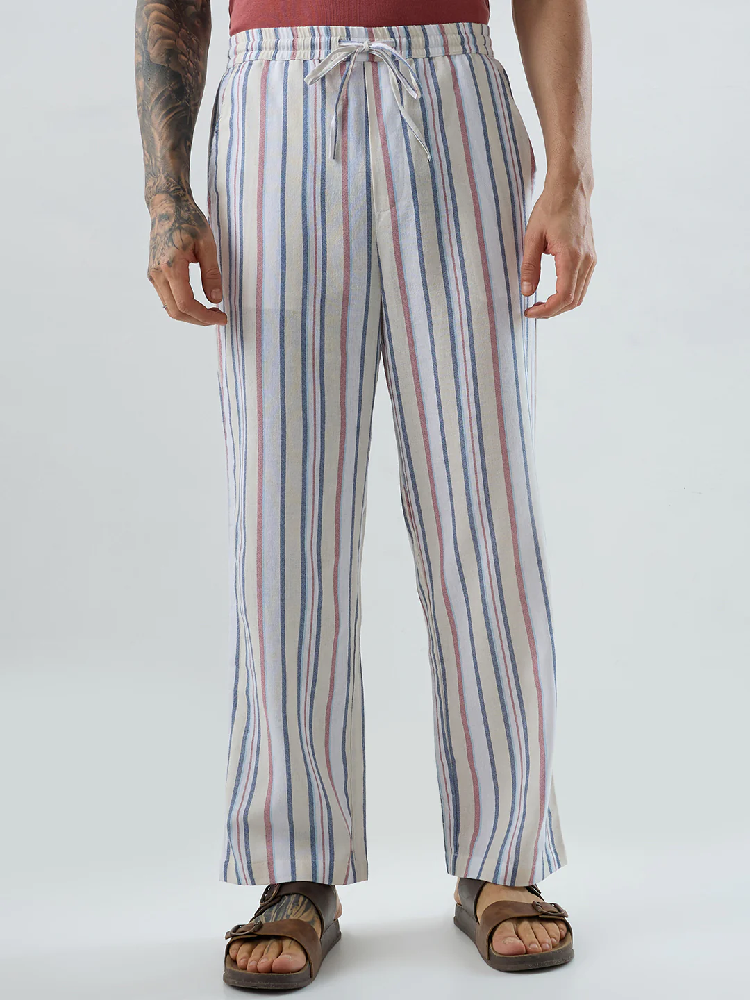 Coastal Breeze MultiStripe Straight-Fit Trousers - Image 5