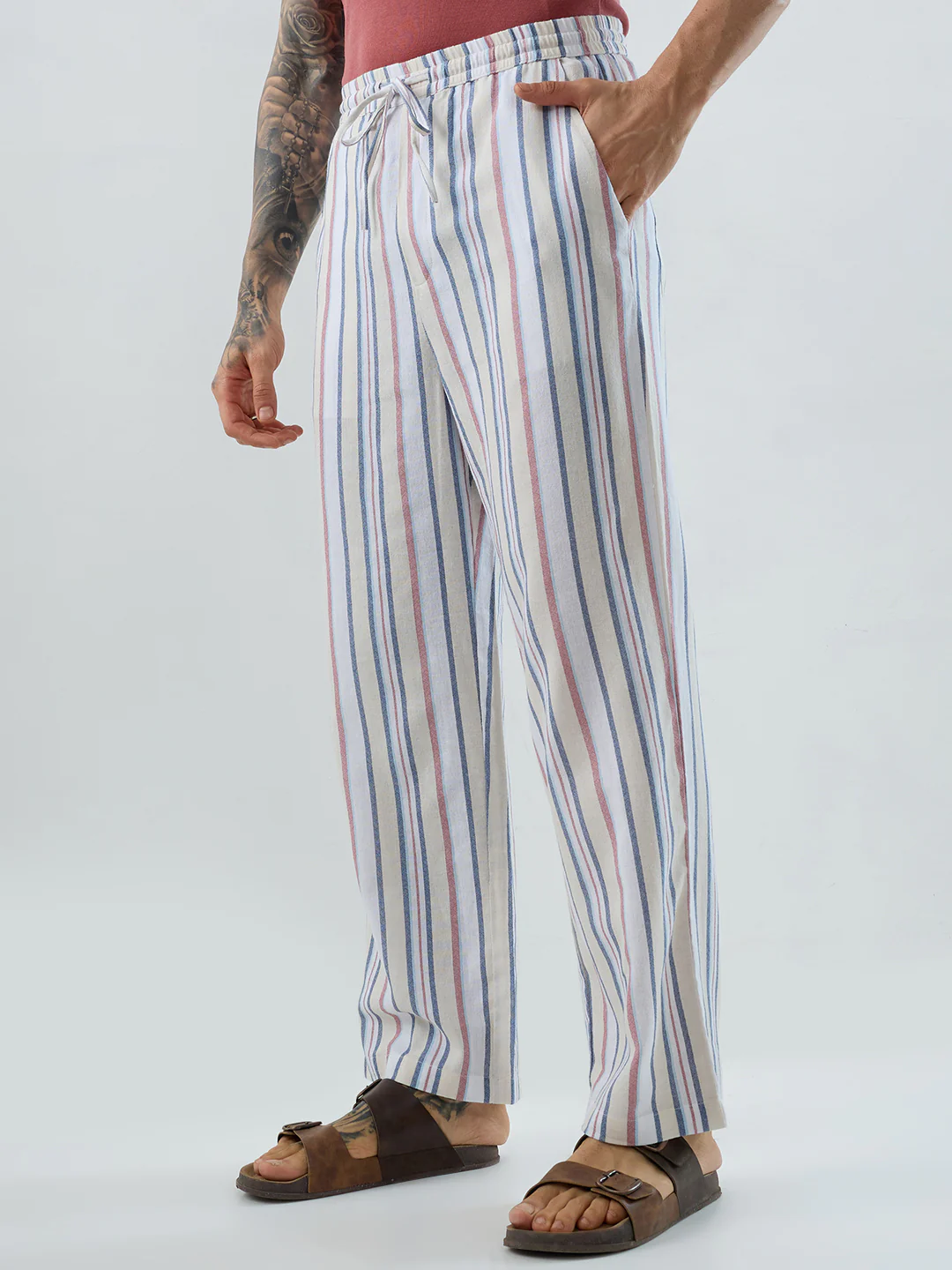 Coastal Breeze MultiStripe Straight-Fit Trousers - Image 6