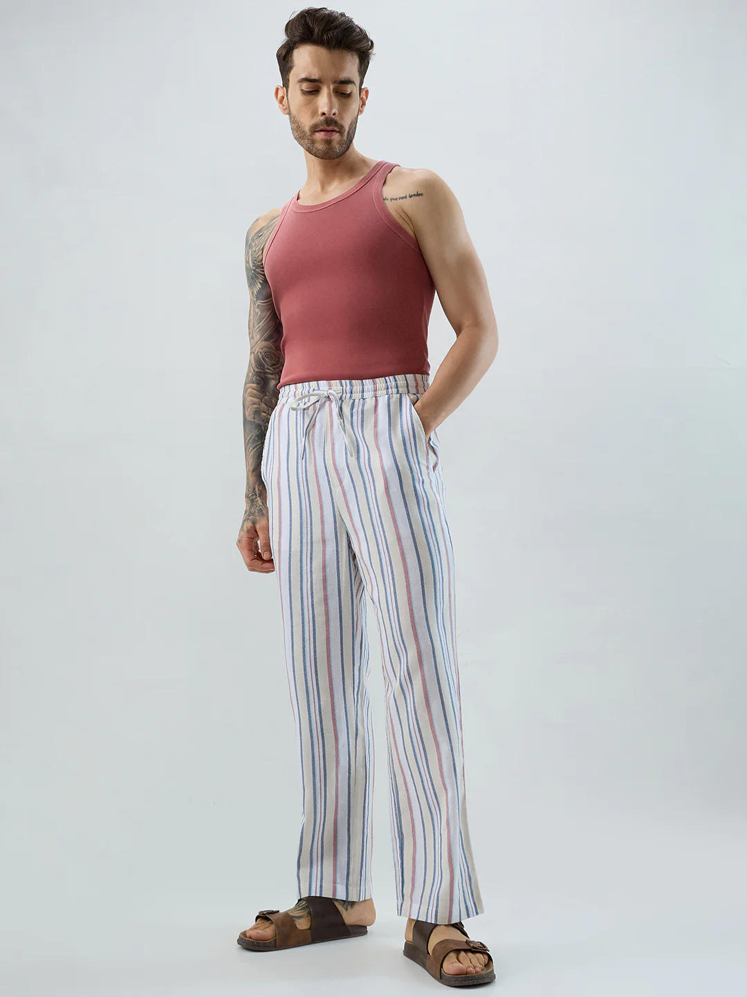 Coastal Breeze MultiStripe Straight-Fit Trousers - Image 8