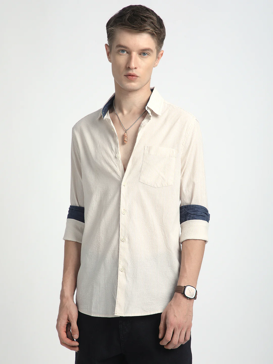Coastal Dune Striped Seersucker Shirt - Image 5
