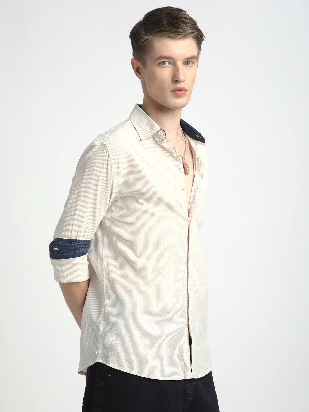 Coastal Dune Striped Seersucker Shirt - Image 6