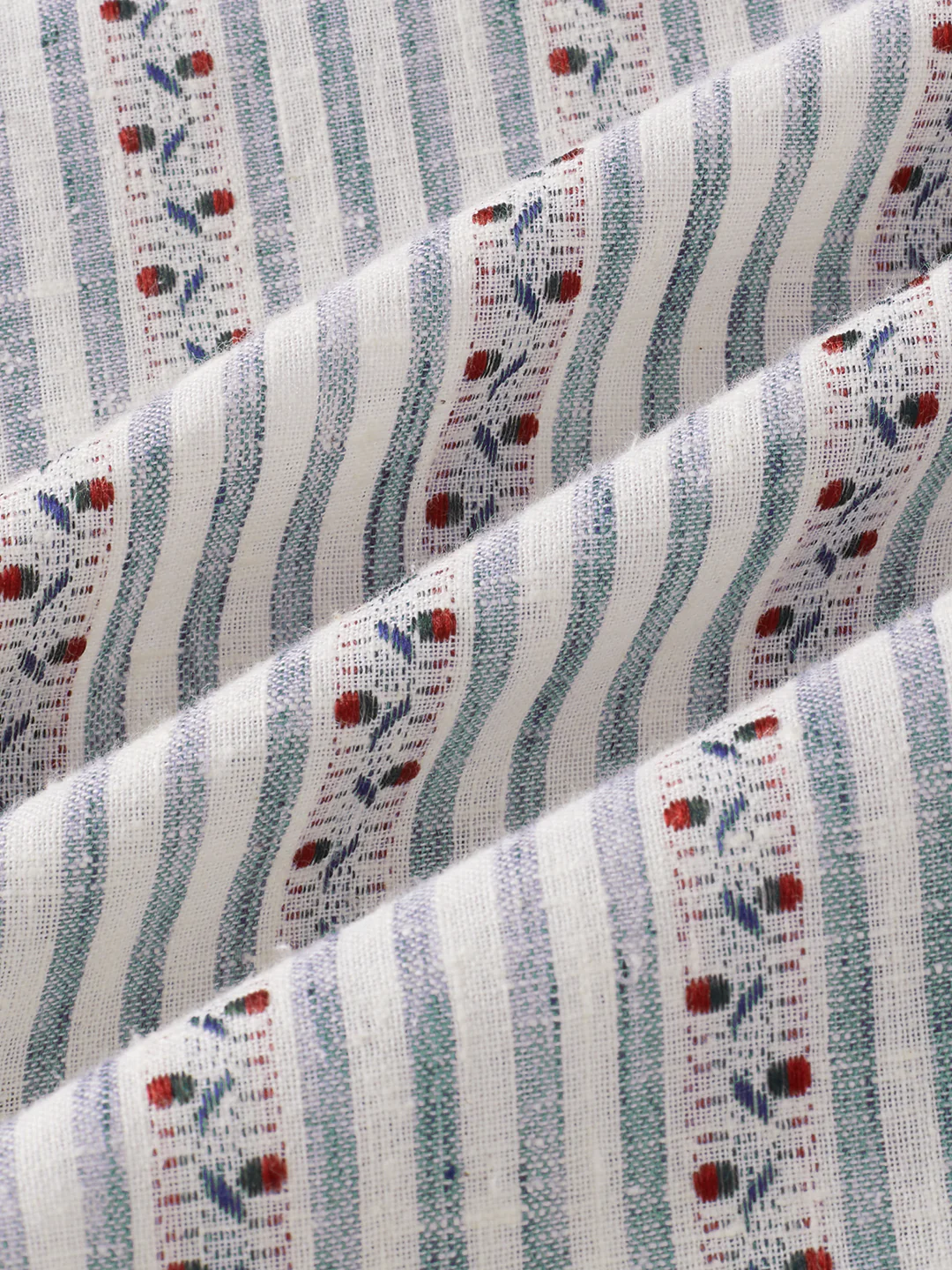 Coastal Mist Linen Blend Striped Kurta - Image 9