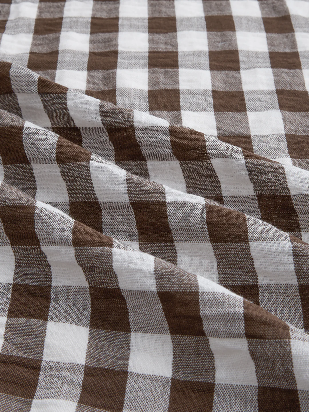 Cocoa Brown & White Gingham Checks Shirt - Image 3