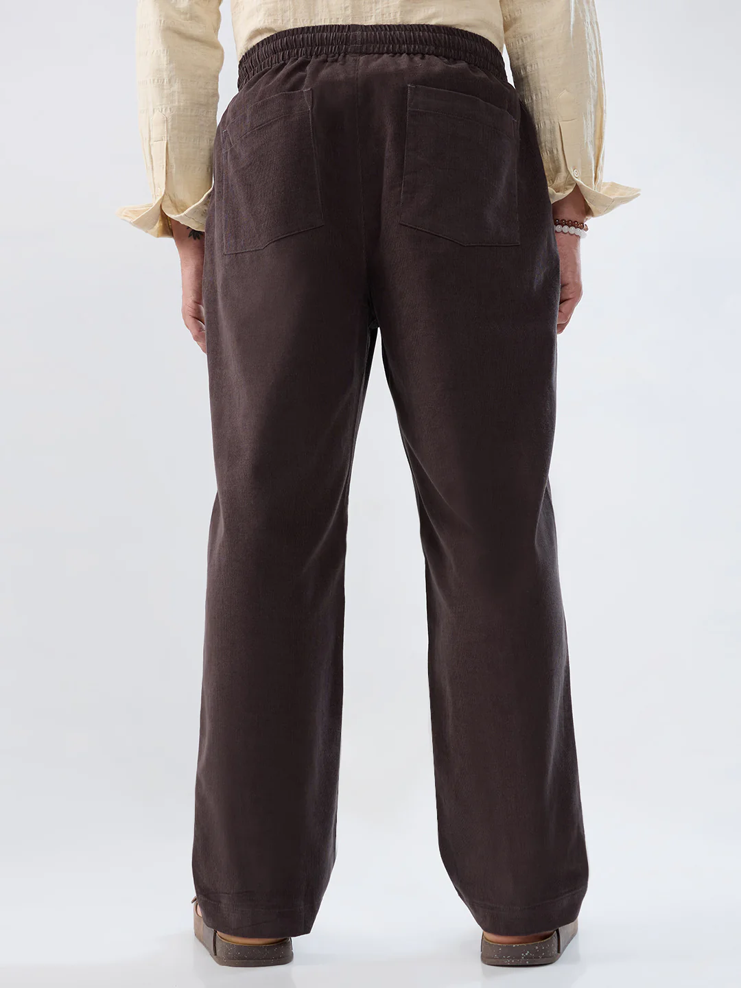 Coffee Brown Corduroy Tapered Trousers - Image 6