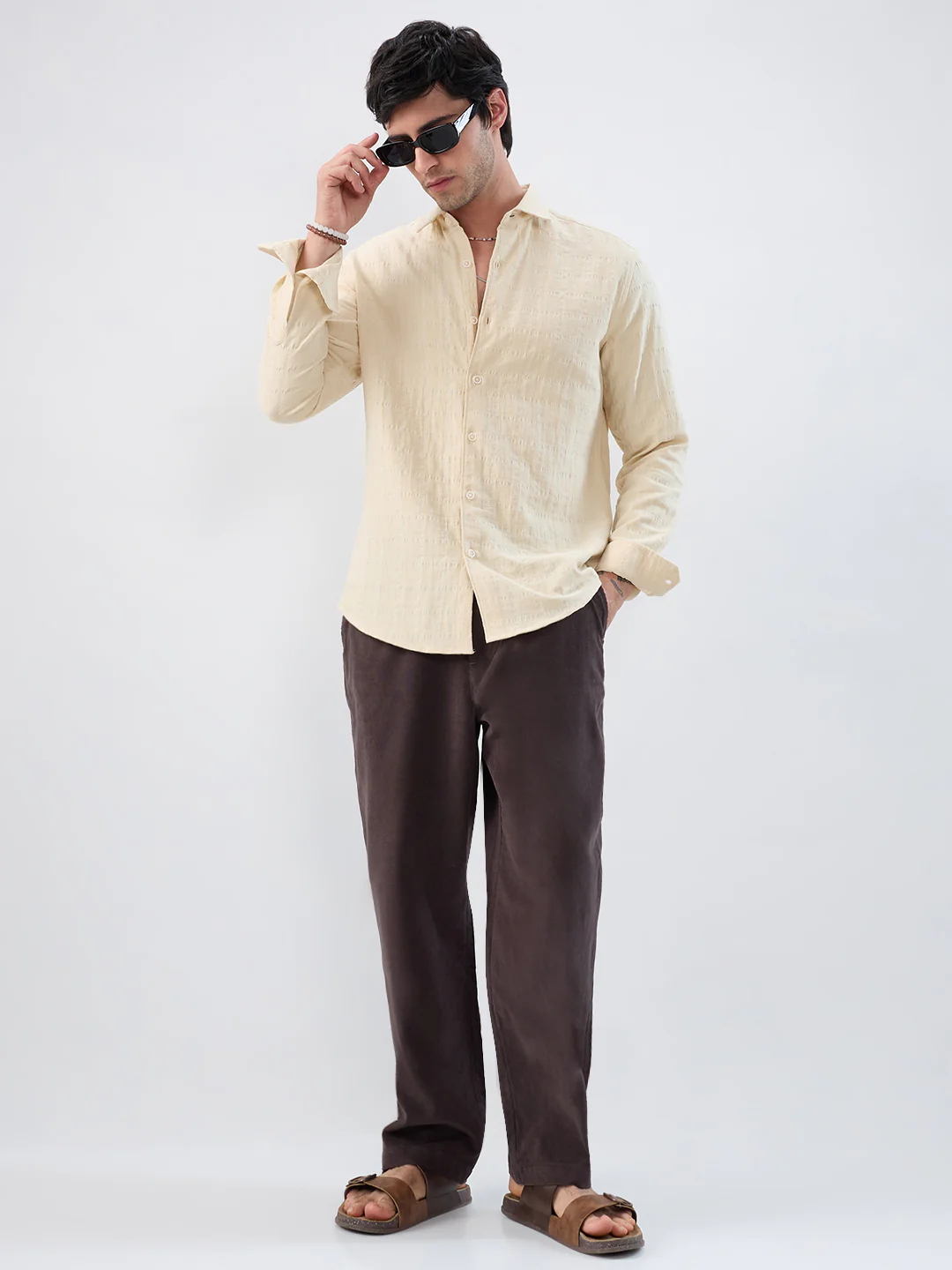 Coffee Brown Corduroy Tapered Trousers - Image 7