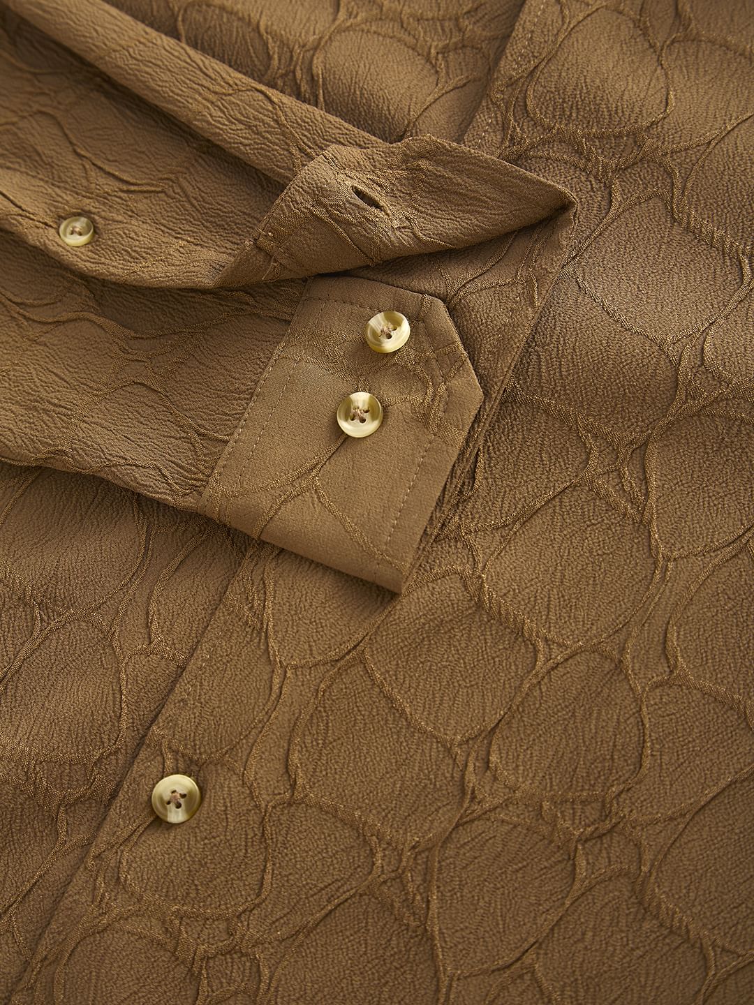 Coffee Brown Crumpled Textured Shirt - Image 9