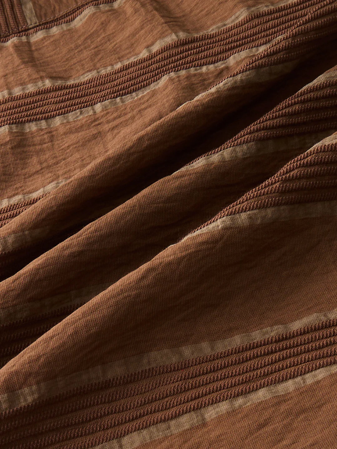 Coffee Brown Textured Boxy Fit Crop Shirt - Image 9