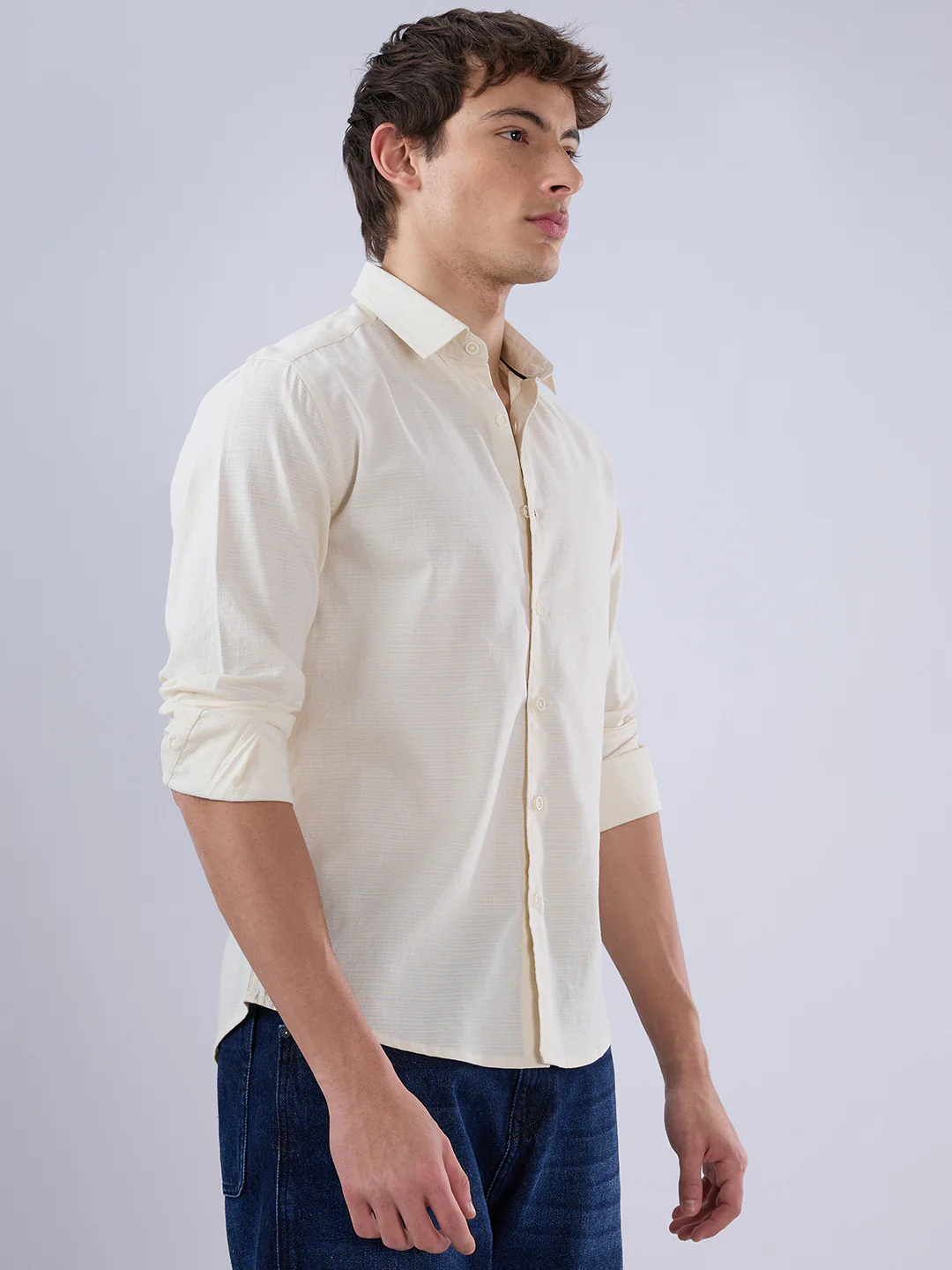 Coffee Cream Textured Everyday Shirt - Image 6