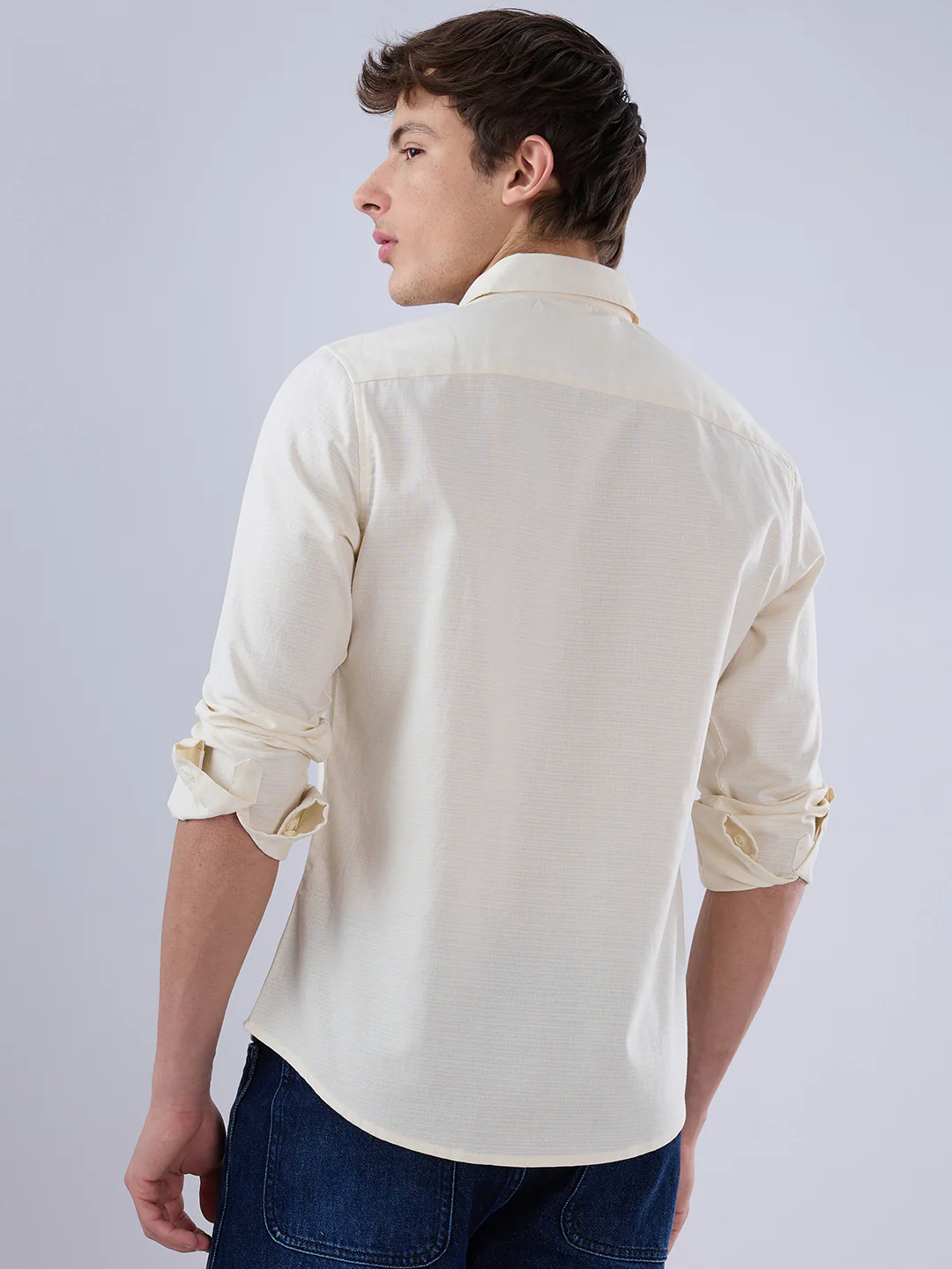 Coffee Cream Textured Everyday Shirt - Image 7